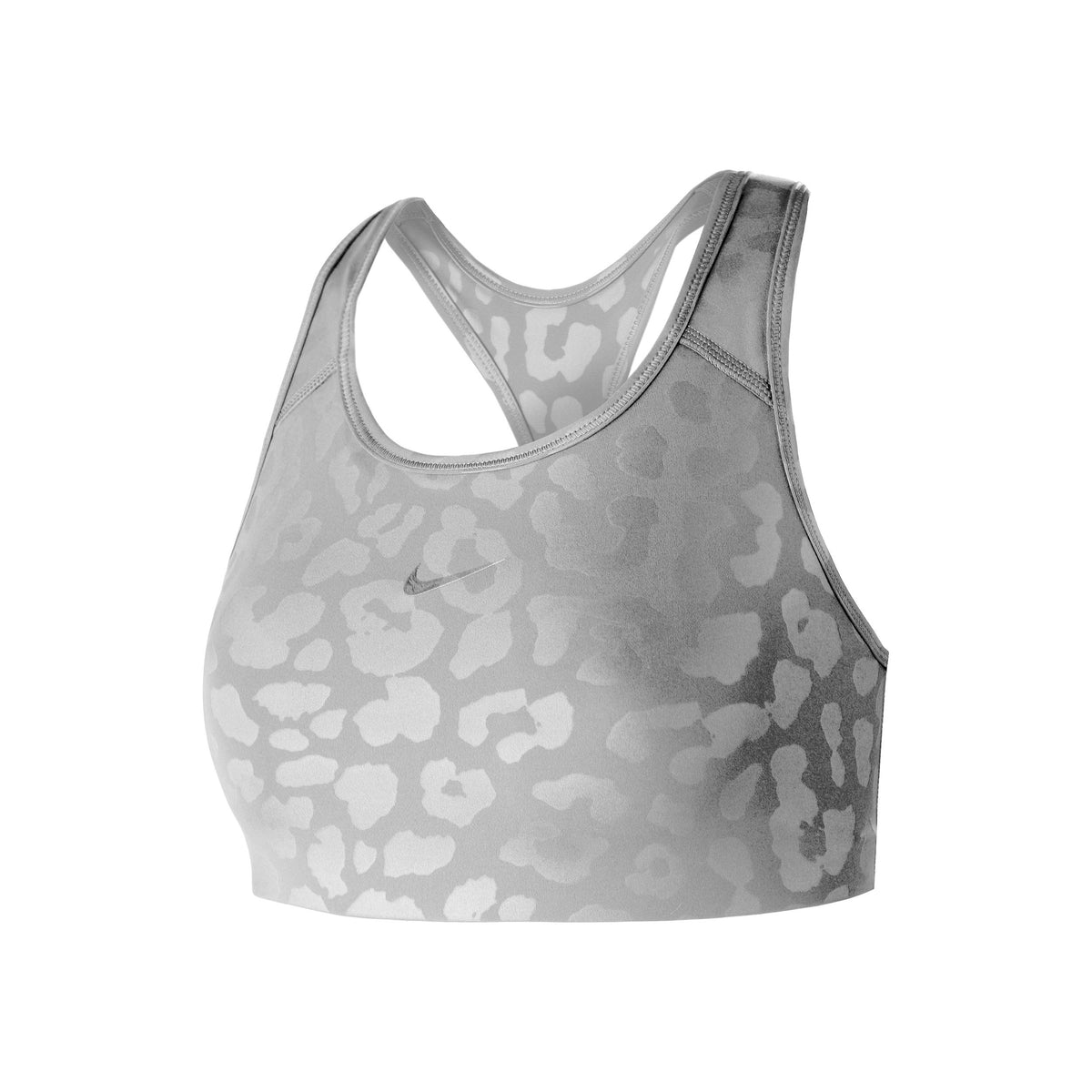 Nike Dri-Fit Leopard Shine Sujetador deportivo Mujeres - gris, blanco Nike Dri-Fit Leopard Shine Sujetador deportivo Mujeres - gris, blanco