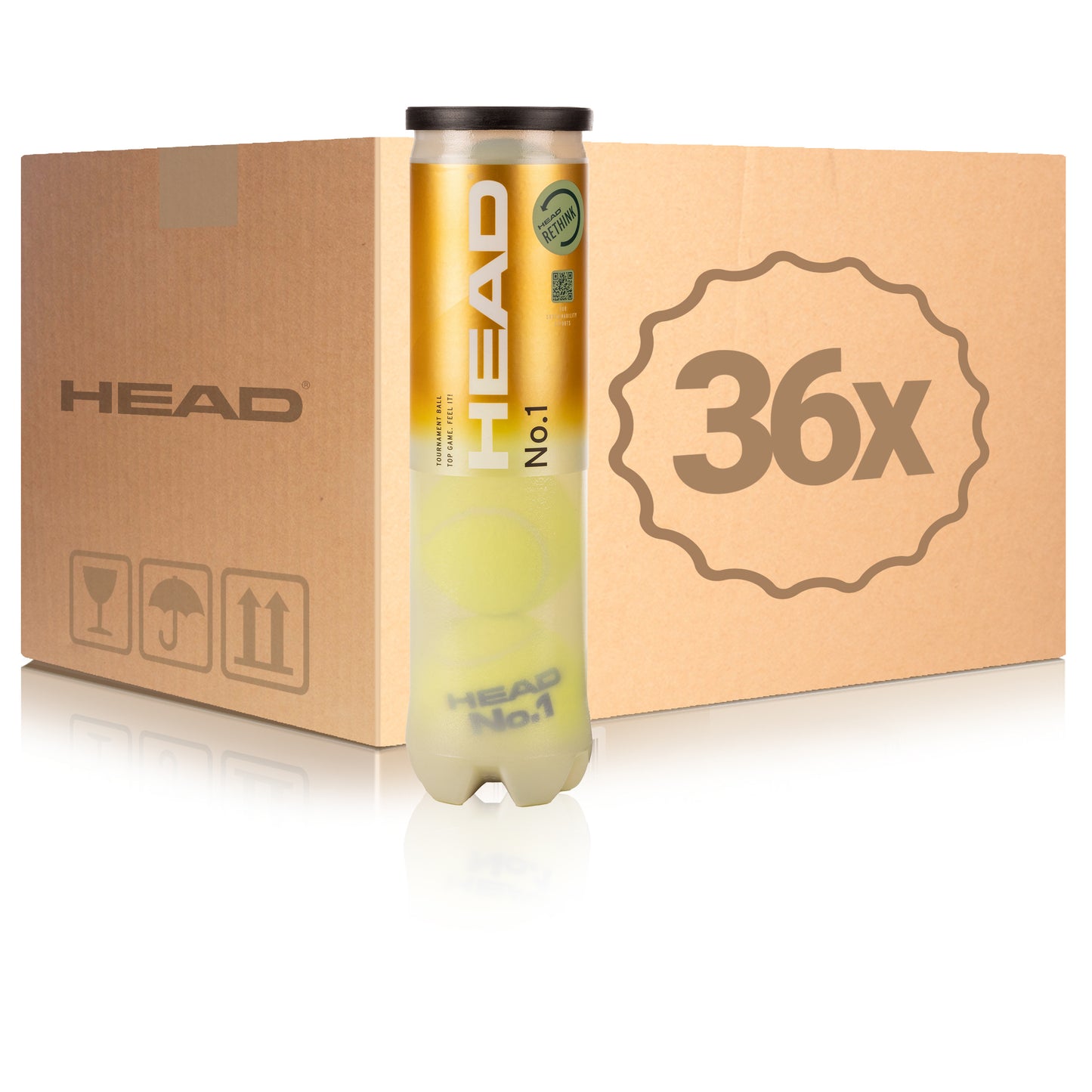 HEAD 36 botes de 4 pelotas No.1 En caja HEAD 36 botes de 4 pelotas No.1 En caja