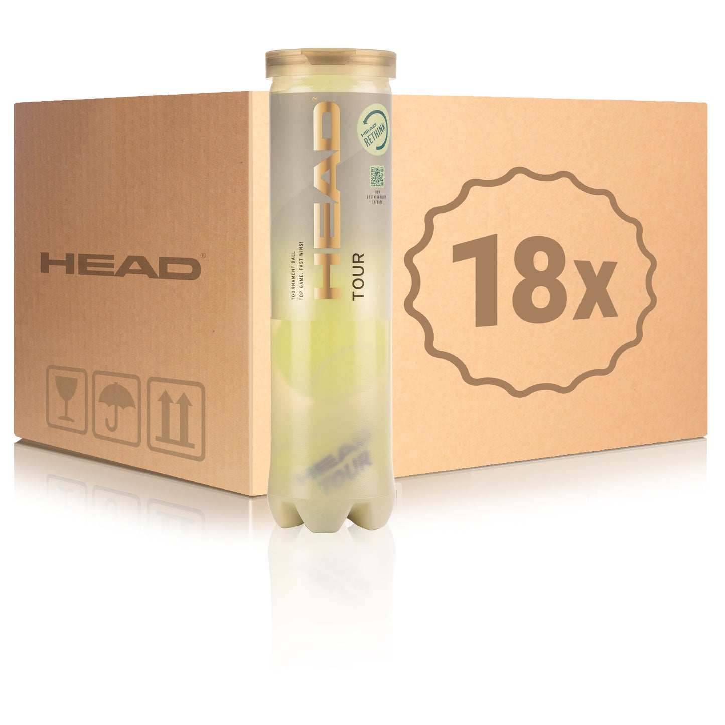 HEAD 18 botes de 4 pelotas Tour En caja HEAD 18 botes de 4 pelotas Tour En caja