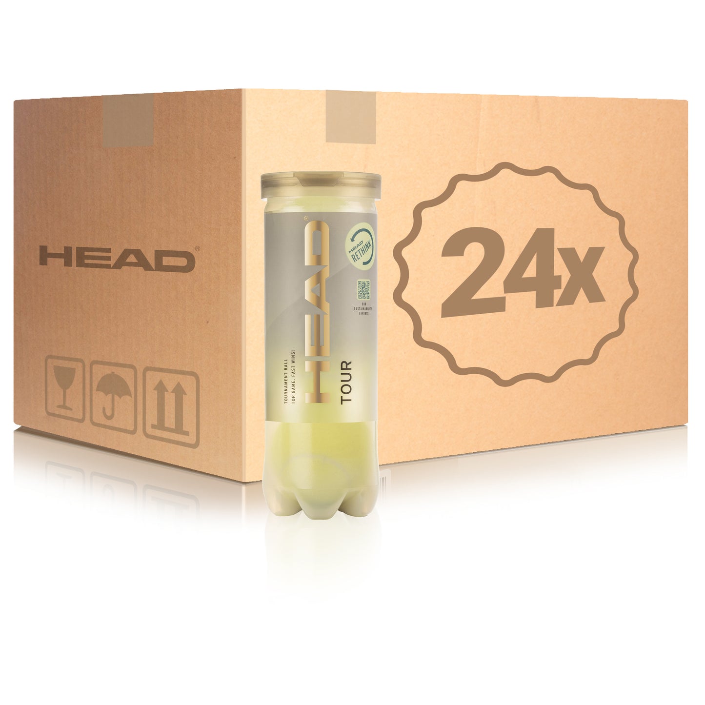 HEAD 24 botes de 3 pelotas Tour En caja HEAD 24 botes de 3 pelotas Tour En caja