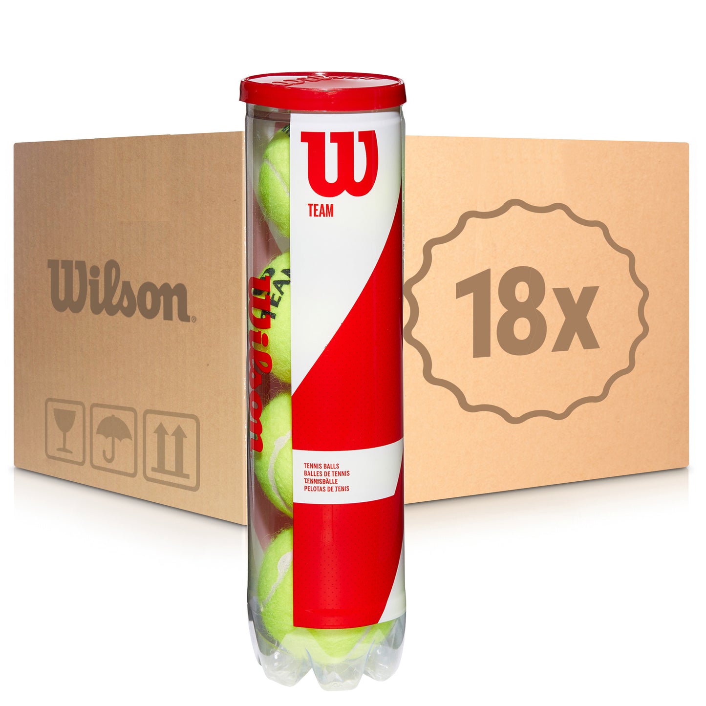Wilson 18 botes de 4 pelotas Team W Practice En caja Wilson 18 botes de 4 pelotas Team W Practice En caja