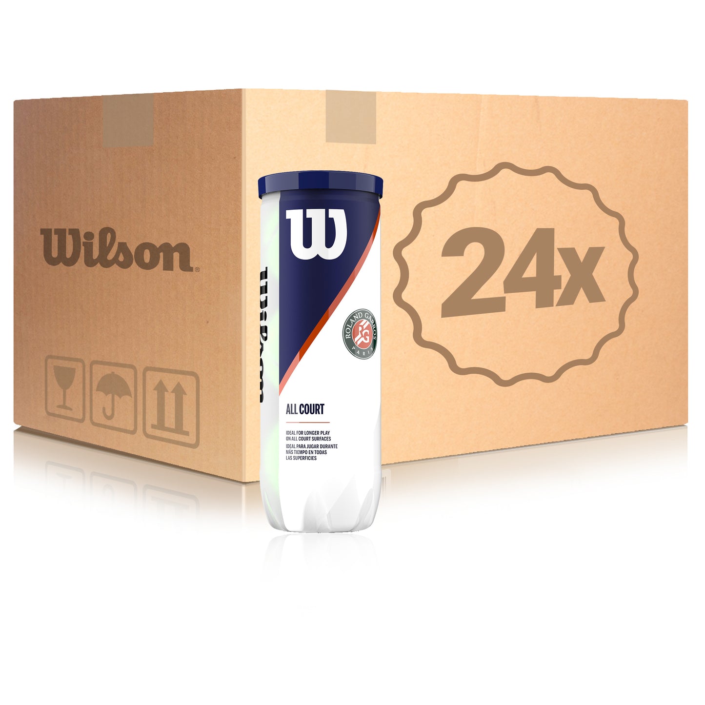 Wilson 24 botes de 3 pelotas Roland Garros All Court 3er En caja Wilson 24 botes de 3 pelotas Roland Garros All Court 3er En caja