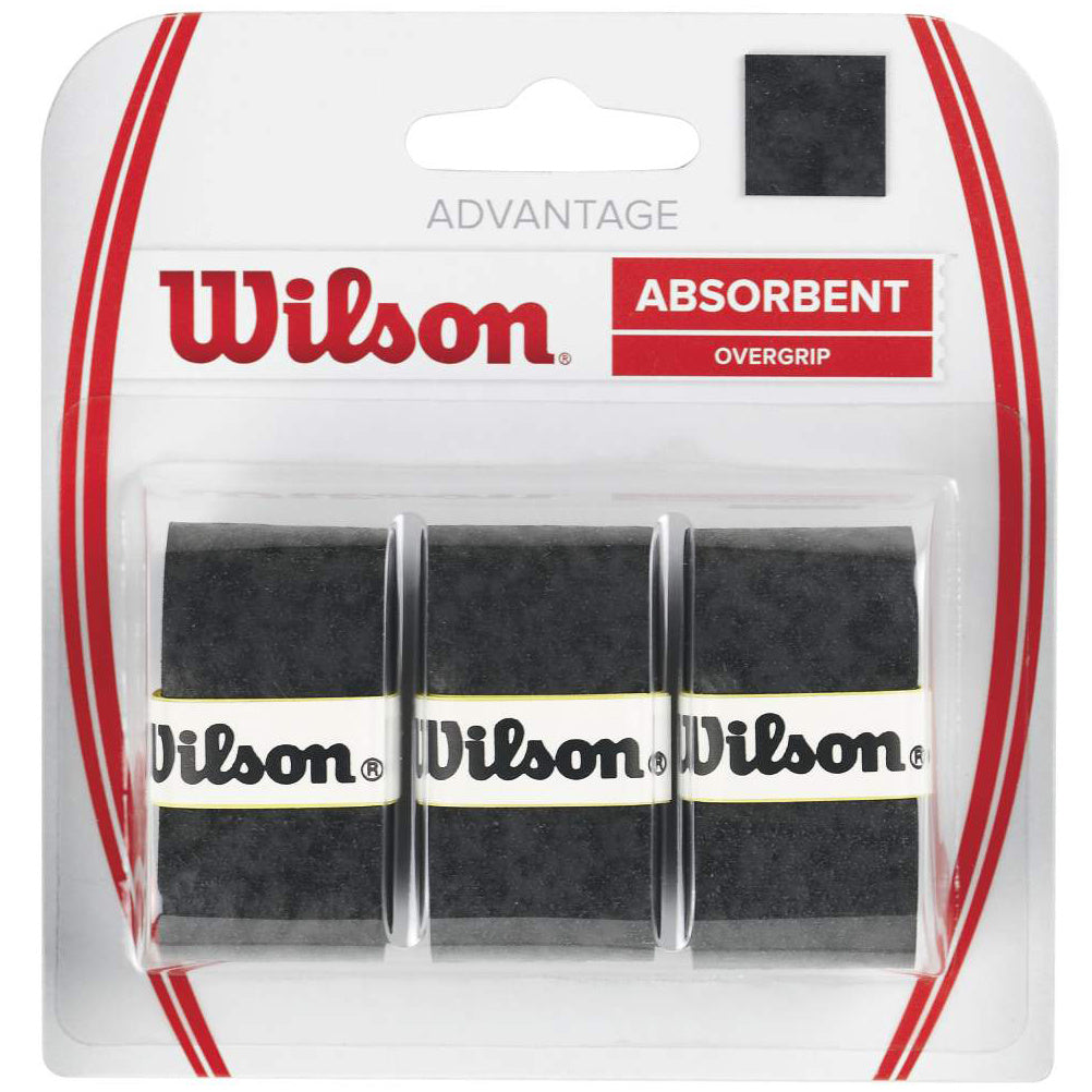 Wilson Advantage Overgrip Pack De 3-Negro Wilson Advantage Overgrip Pack De 3-Negro