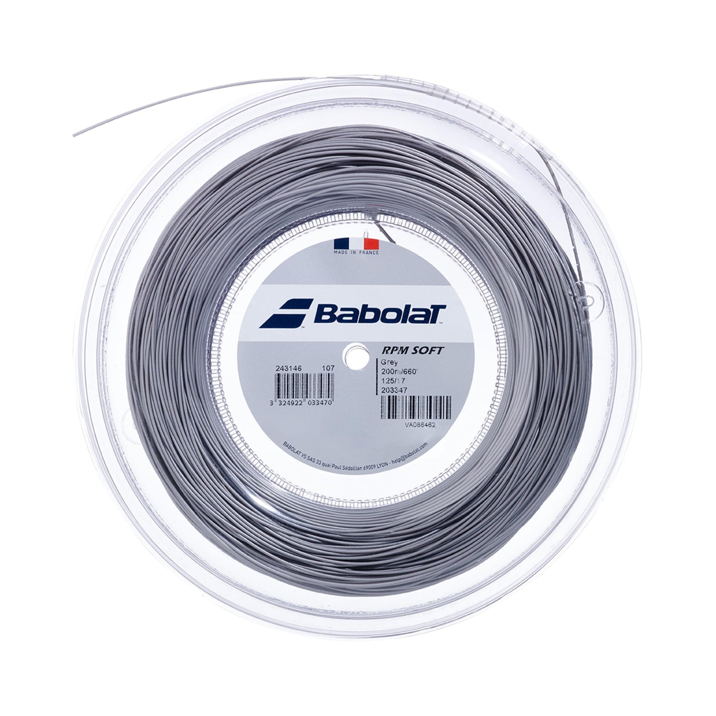 Babolat RPM Soft Bobinas De Cordaje 200m-Gris Babolat RPM Soft Bobinas De Cordaje 200m-Gris