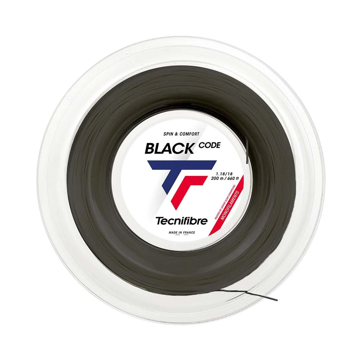 Tecnifibre Black Code 200m Bobinas De Cordaje-Negro Tecnifibre Black Code 200m Bobinas De Cordaje-Negro