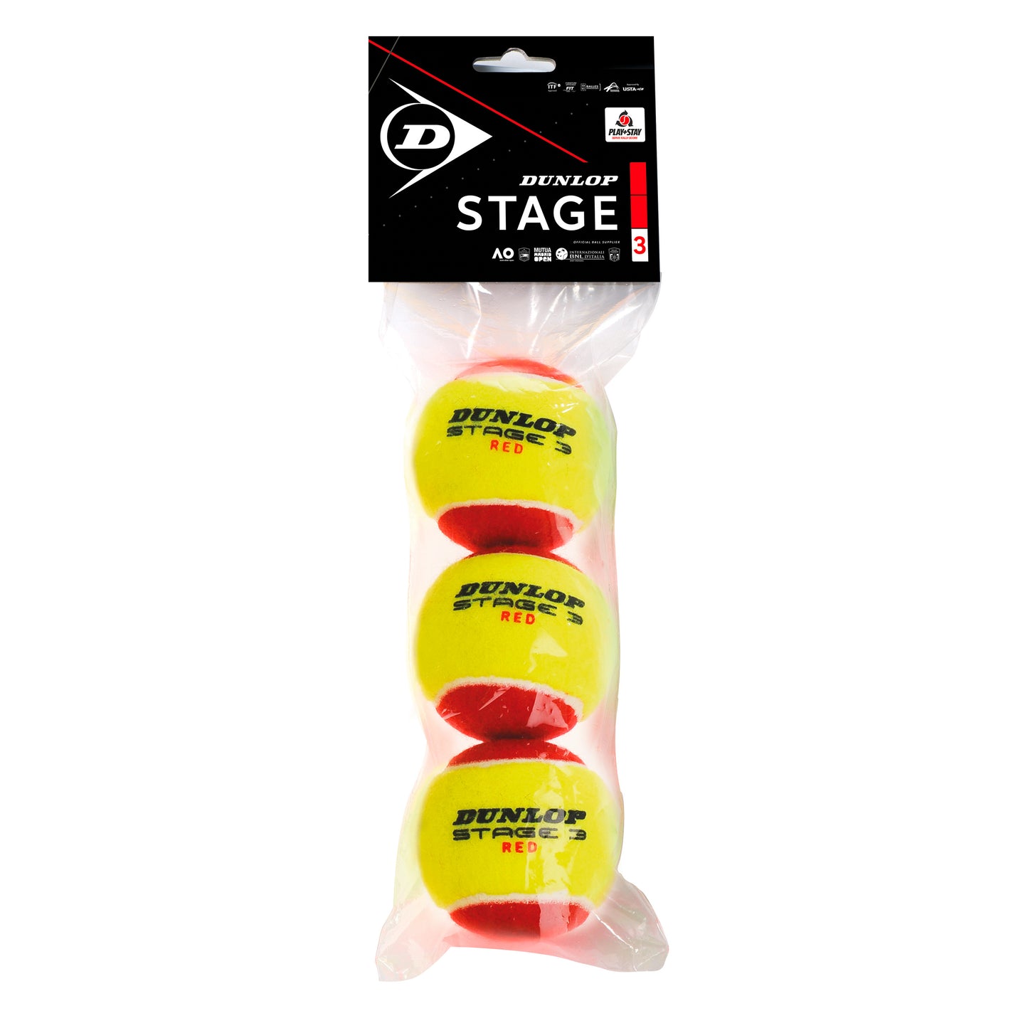 Dunlop Mini Tennis (Stage 3) Red Bolsa De 3 Dunlop Mini Tennis (Stage 3) Red Bolsa De 3