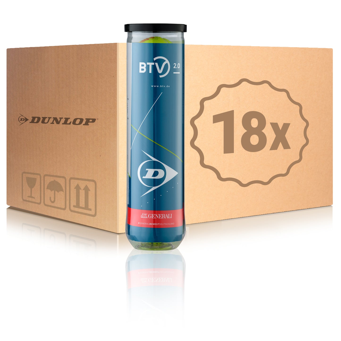 Dunlop 18 botes de 4 pelotas BTV 2.0 En caja Dunlop 18 botes de 4 pelotas BTV 2.0 En caja