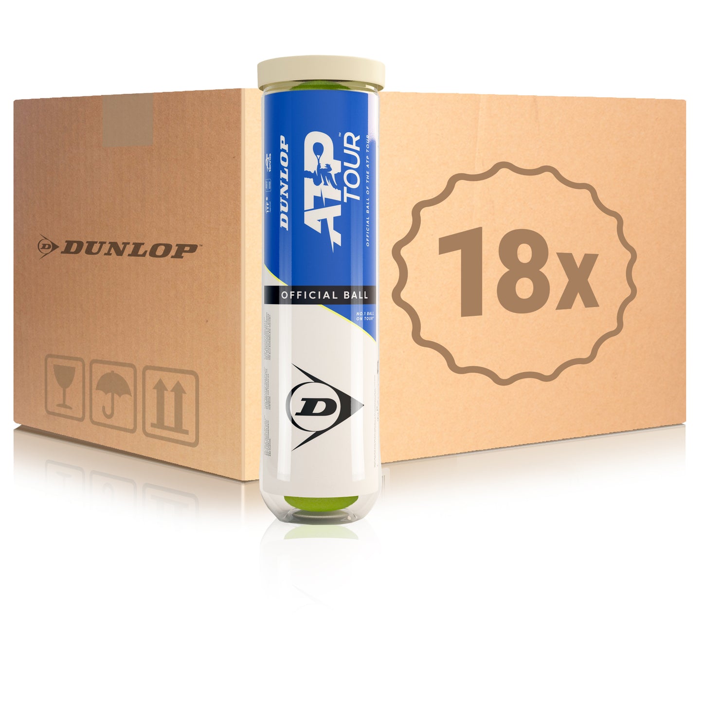 Dunlop 18 botes de 4 pelotas ATP En caja Dunlop 18 botes de 4 pelotas ATP En caja