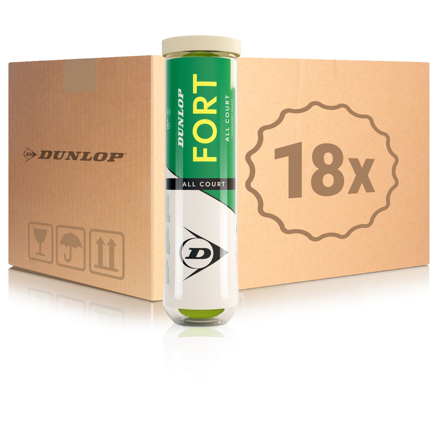 Dunlop 18 botes de 4 pelotas Fort All Court Dunlop 18 botes de 4 pelotas Fort All Court