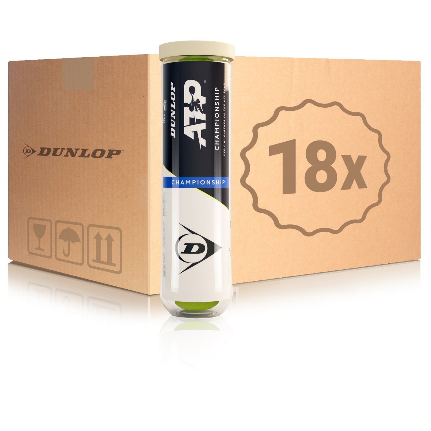 Dunlop 18 botes de 4 pelotas ATP Championship En caja Dunlop 18 botes de 4 pelotas ATP Championship En caja