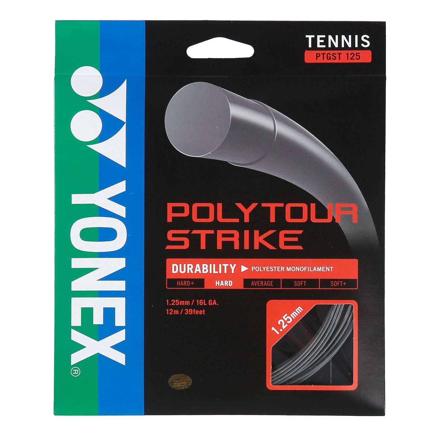 Yonex Poly Tour Strike Sets Individuales 12m - gris oscuro Yonex Poly Tour Strike Sets Individuales 12m - gris oscuro