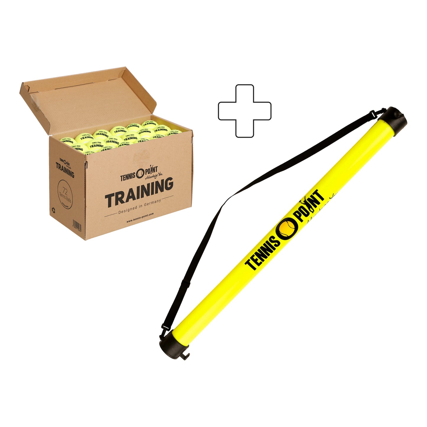 Tennis-Point Caja de 72 Training Más tubo recogepelotas Tennis-Point Caja de 72 Training Más tubo recogepelotas