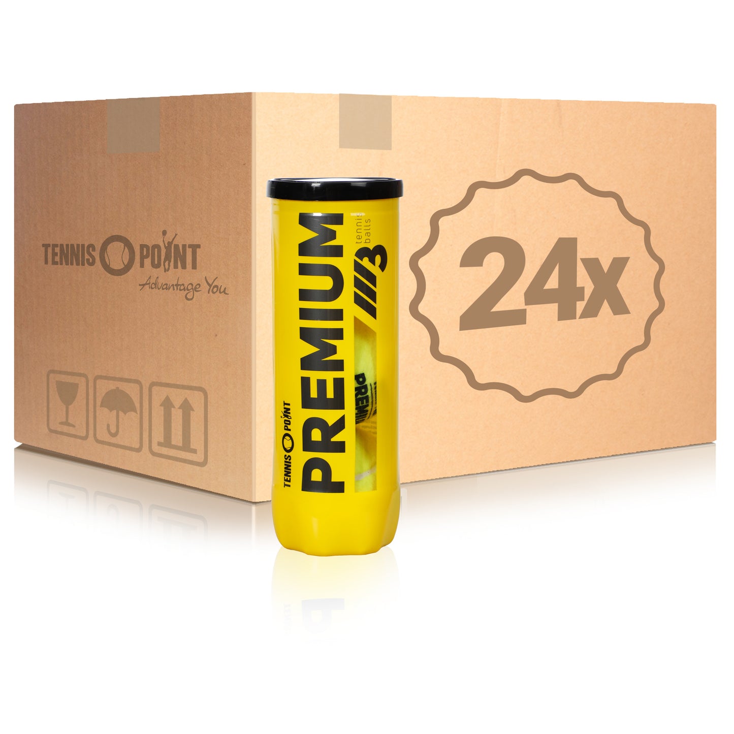 Tennis-Point 24 botes de 3 pelotas Premium Tennisball En caja Tennis-Point 24 botes de 3 pelotas Premium Tennisball En caja