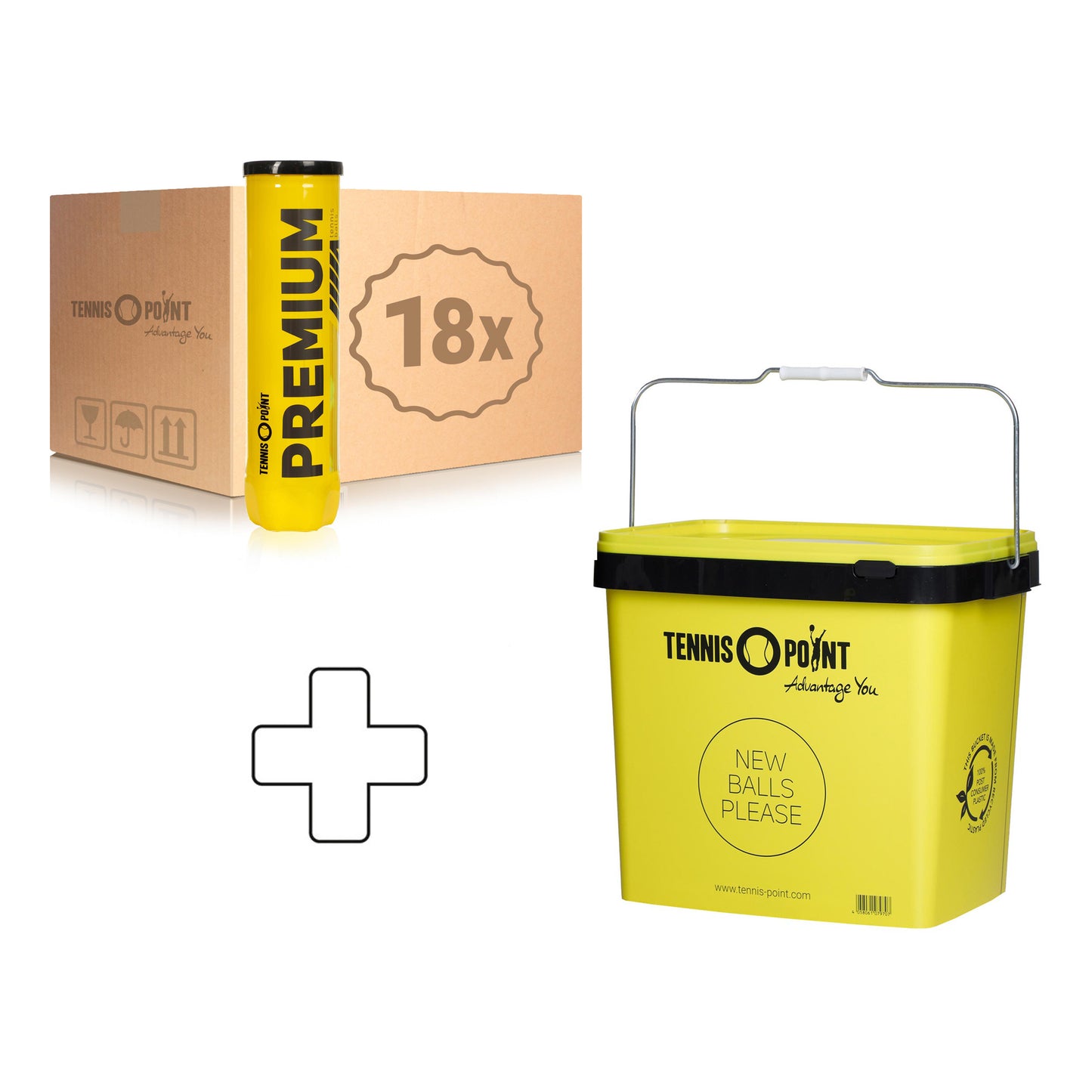 Tennis-Point 18 botes de 4 pelotas Premium Tennisball Tennis-Point 18 botes de 4 pelotas Premium Tennisball