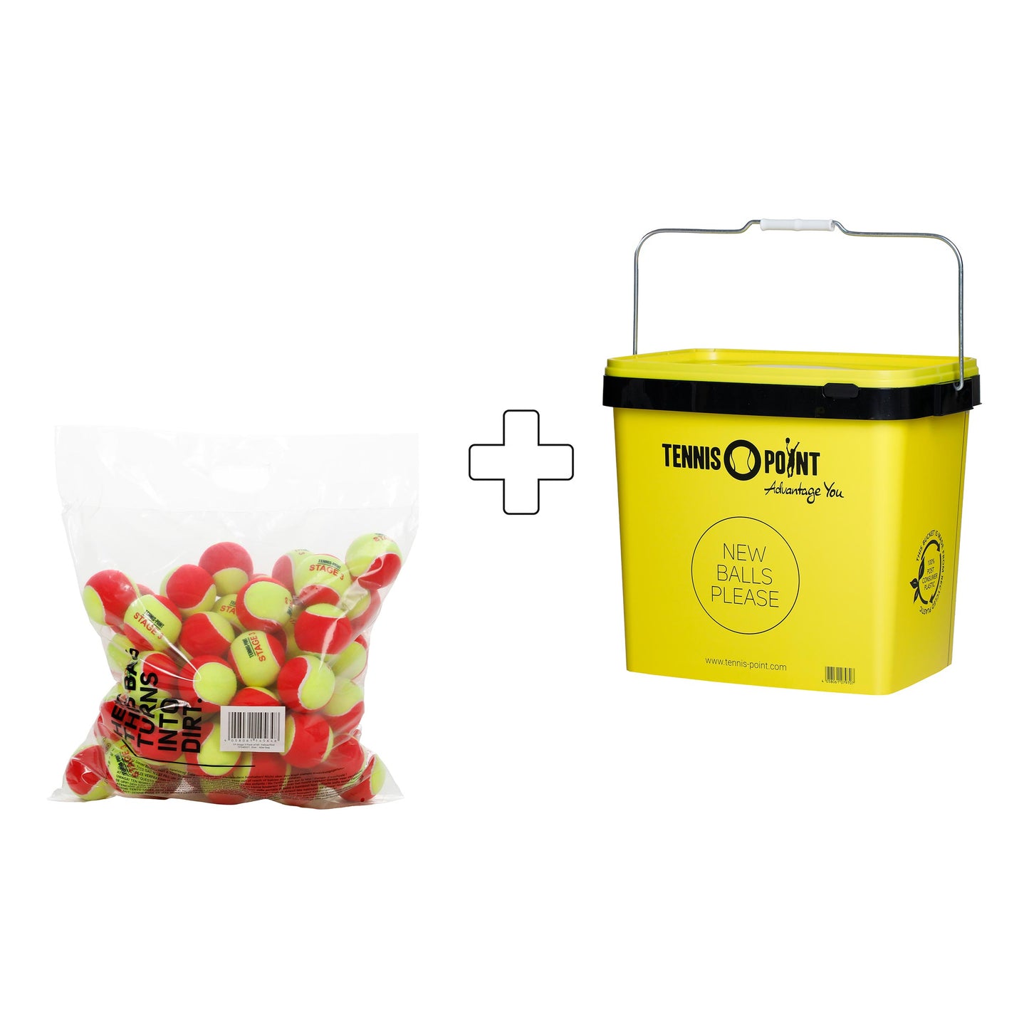 Tennis-Point Bolsa de 60 TP Stage 3 Más cubo de pelotas Tennis-Point Bolsa de 60 TP Stage 3 Más cubo de pelotas