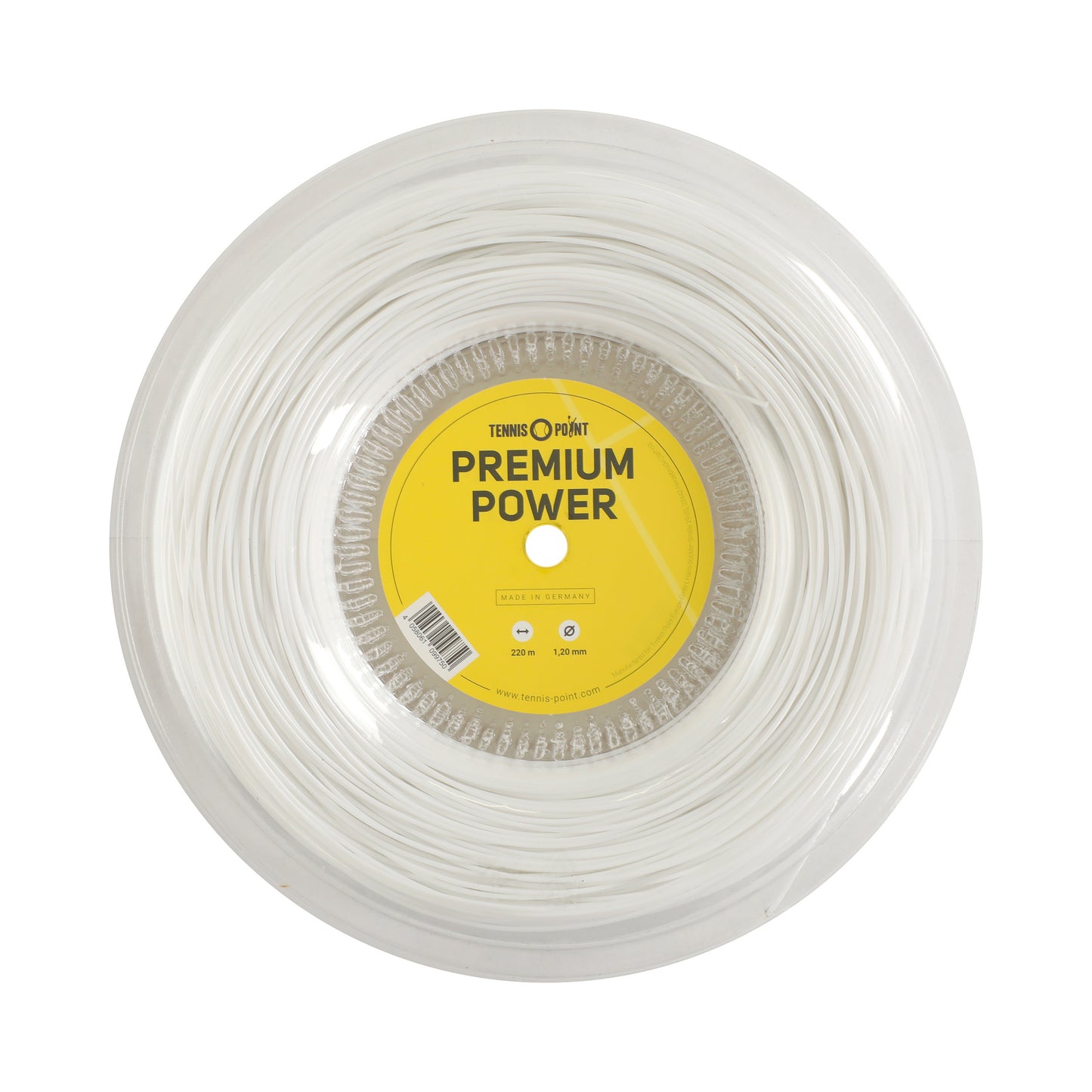 Tennis-Point Premium Power Bobinas De Cordaje 220m-Blanco Tennis-Point Premium Power Bobinas De Cordaje 220m-Blanco