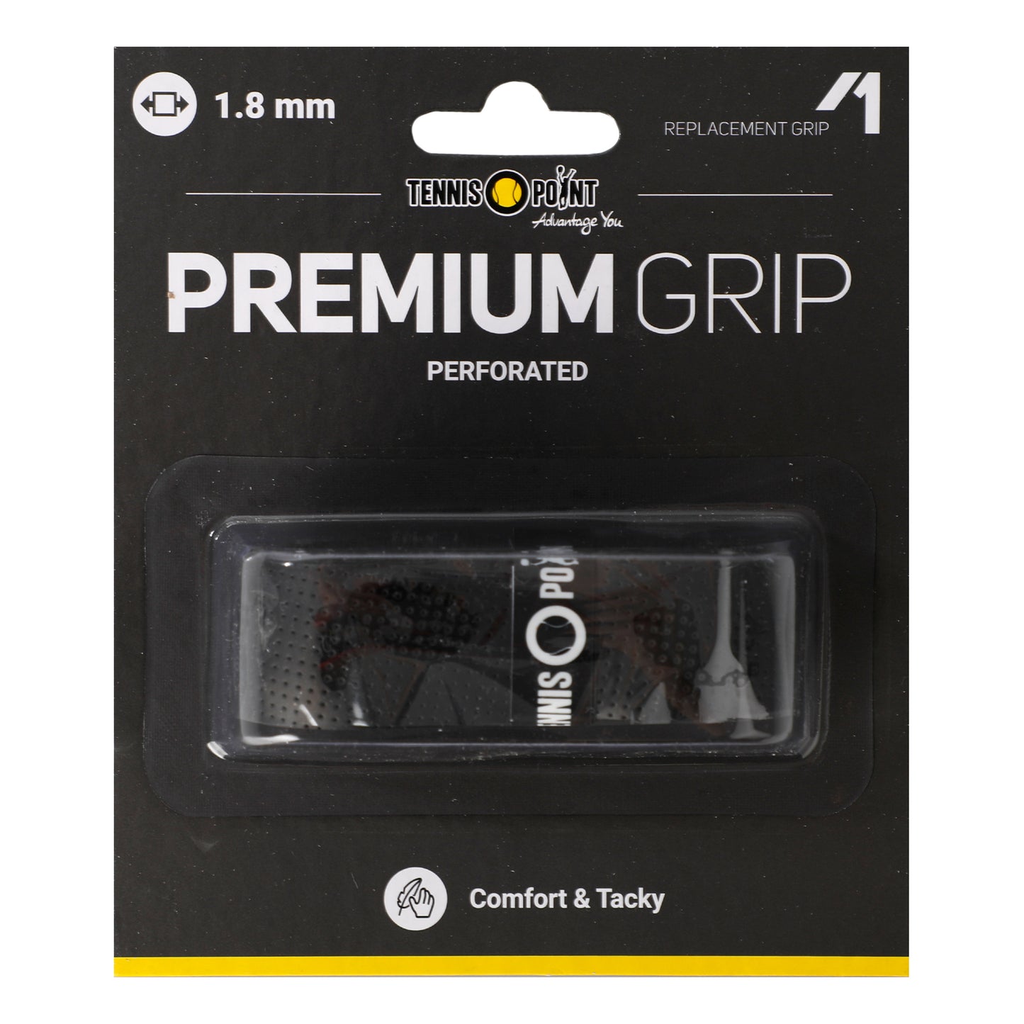 Tennis-Point Premium Grip Perforated Pack De 1-Negro Tennis-Point Premium Grip Perforated Pack De 1-Negro