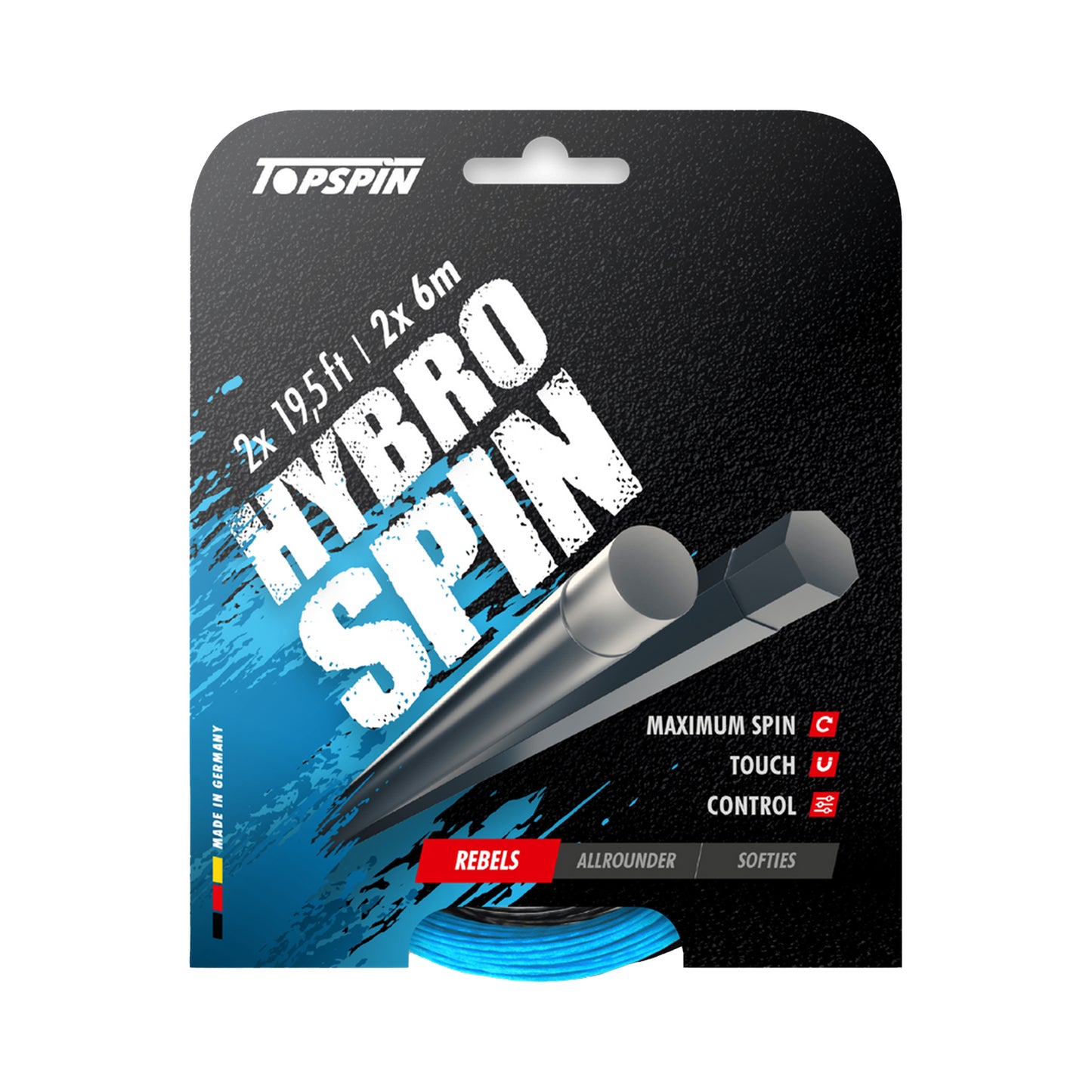 Topspin Hybro Spin 2 X 6m Sets Individuales-Azul Claro Topspin Hybro Spin 2 X 6m Sets Individuales-Azul Claro