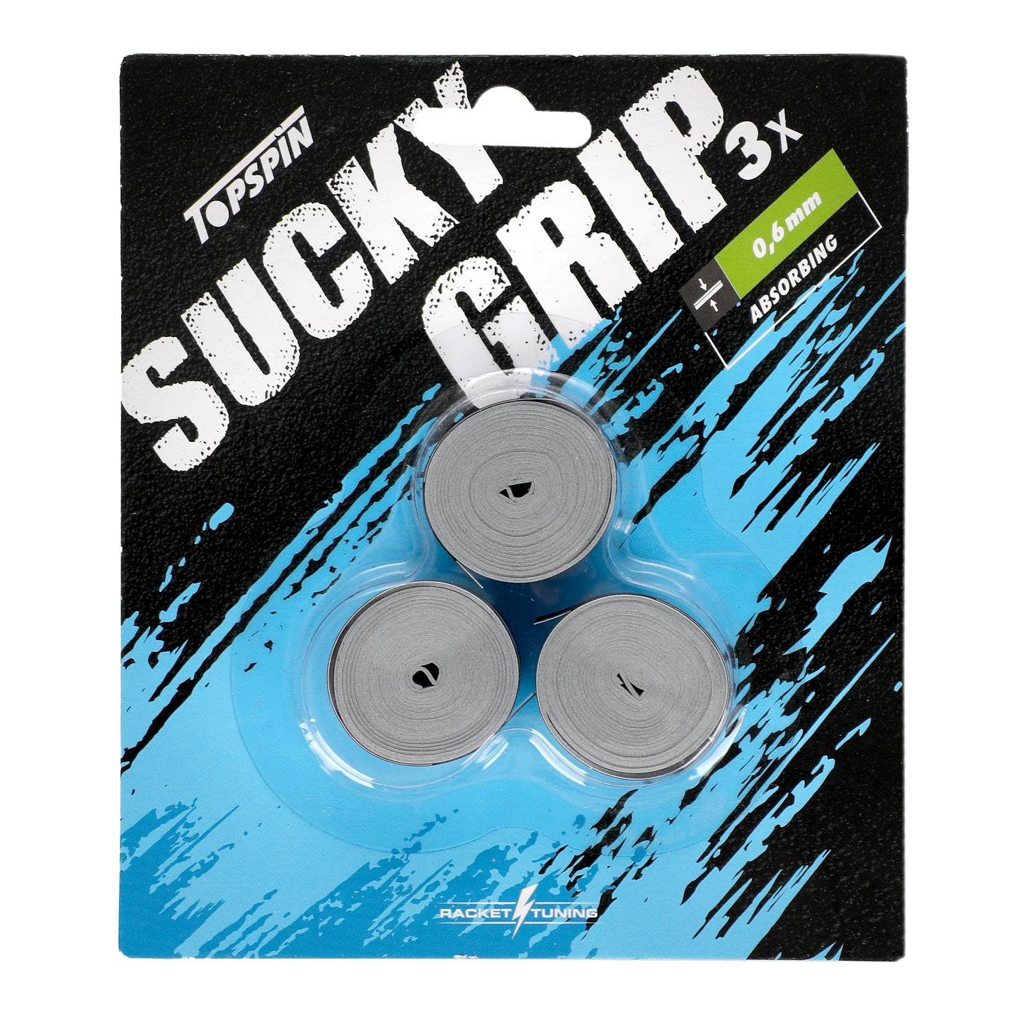 Topspin Sucky Grip Pack de 3 - gris Topspin Sucky Grip Pack de 3 - gris
