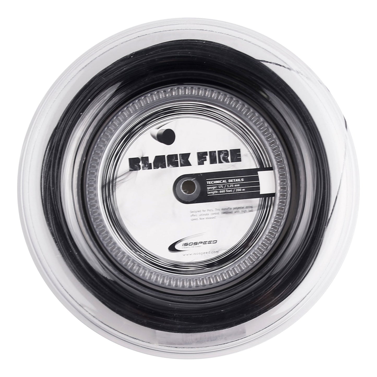 Isospeed Black Fire Bobinas De Cordaje 200m-Negro Isospeed Black Fire Bobinas De Cordaje 200m-Negro
