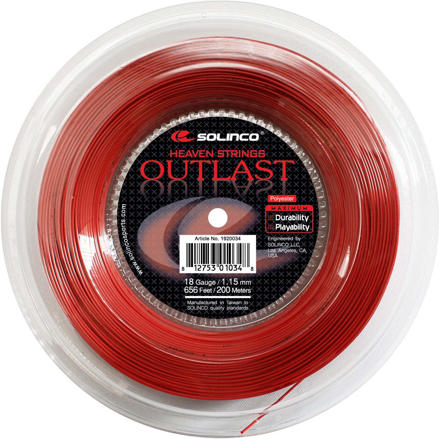 Solinco Outlast Bobinas De Cordaje 200m-Rojo Solinco Outlast Bobinas De Cordaje 200m-Rojo