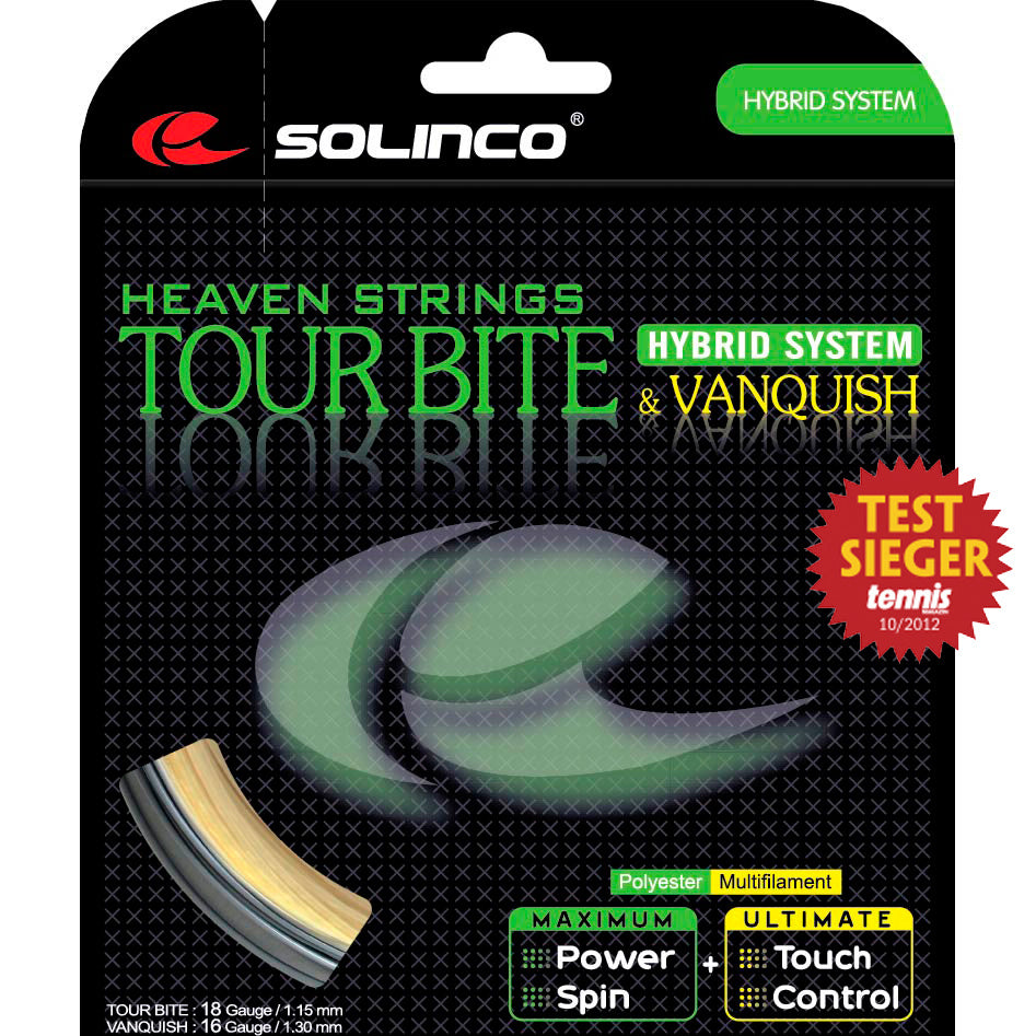 Solinco Tour Bite 6,8m Silber + Vanquish 6,3m Sets Individuales 13,1m-Plateado,Colores Naturales Solinco Tour Bite 6,8m Silber + Vanquish 6,3m Sets Individuales 13,1m-Plateado,Colores Naturales