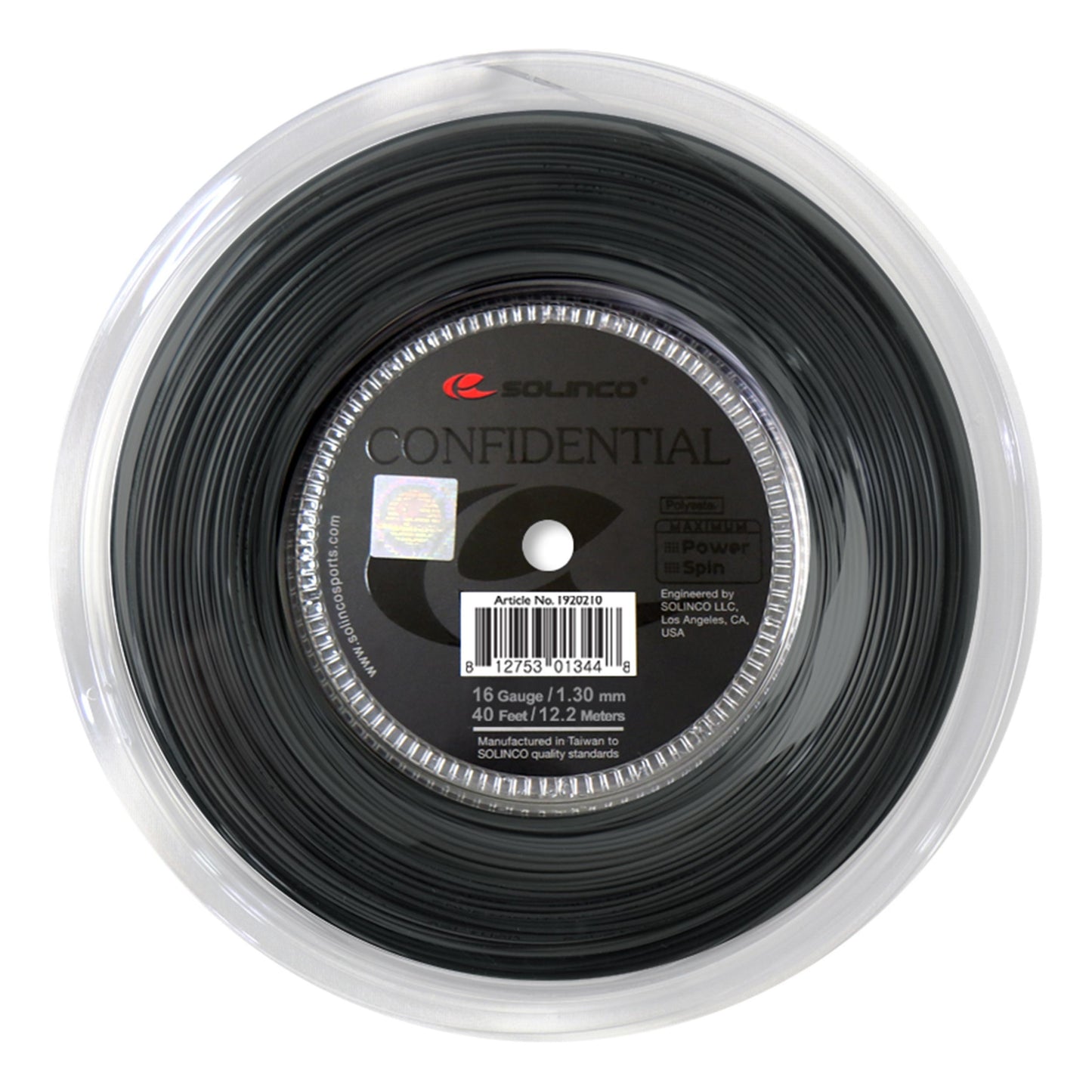 Solinco Confidential Bobinas De Cordaje 200m-Negro Solinco Confidential Bobinas De Cordaje 200m-Negro