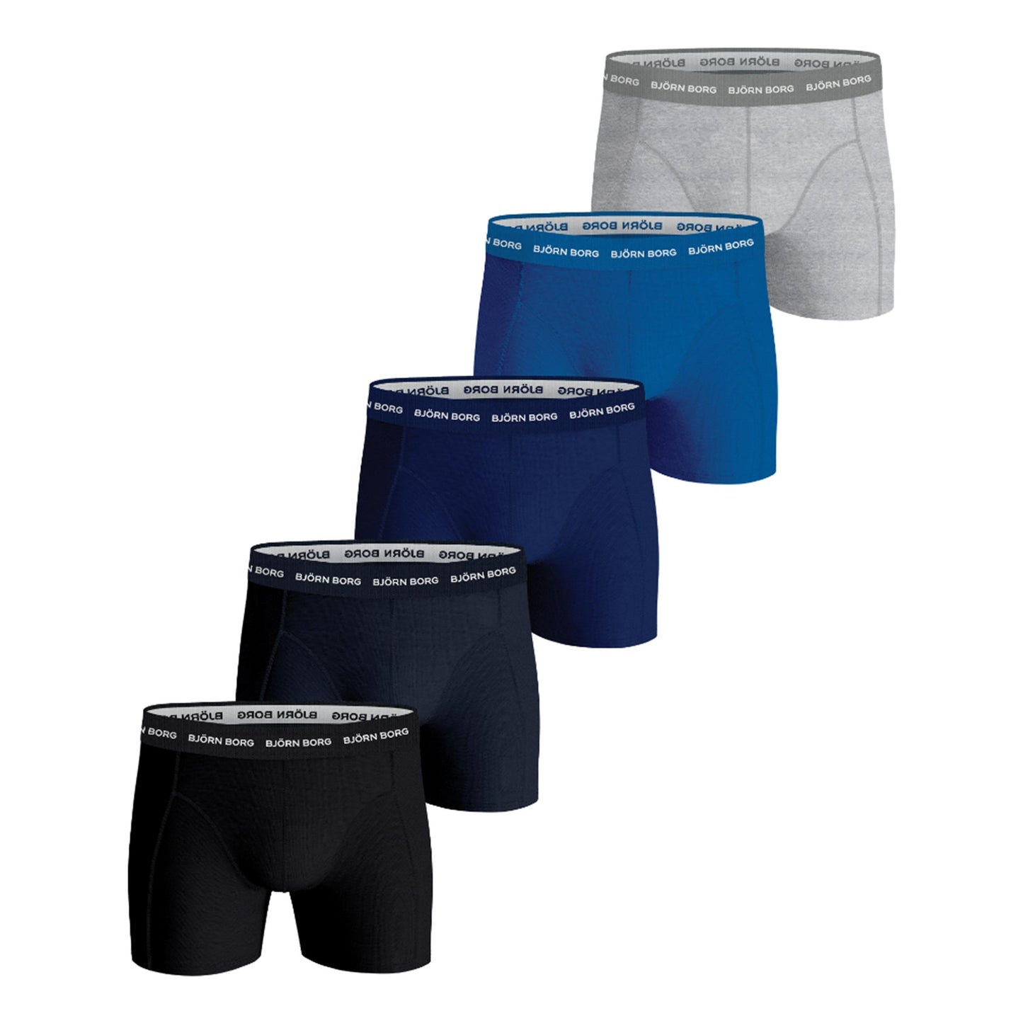 Björn Borg Cotton Stretch Calzoncillos tipo bóxer Pack de 5 Hombres - negro, azul Björn Borg Cotton Stretch Calzoncillos tipo bóxer Pack de 5 Hombres - negro, azul