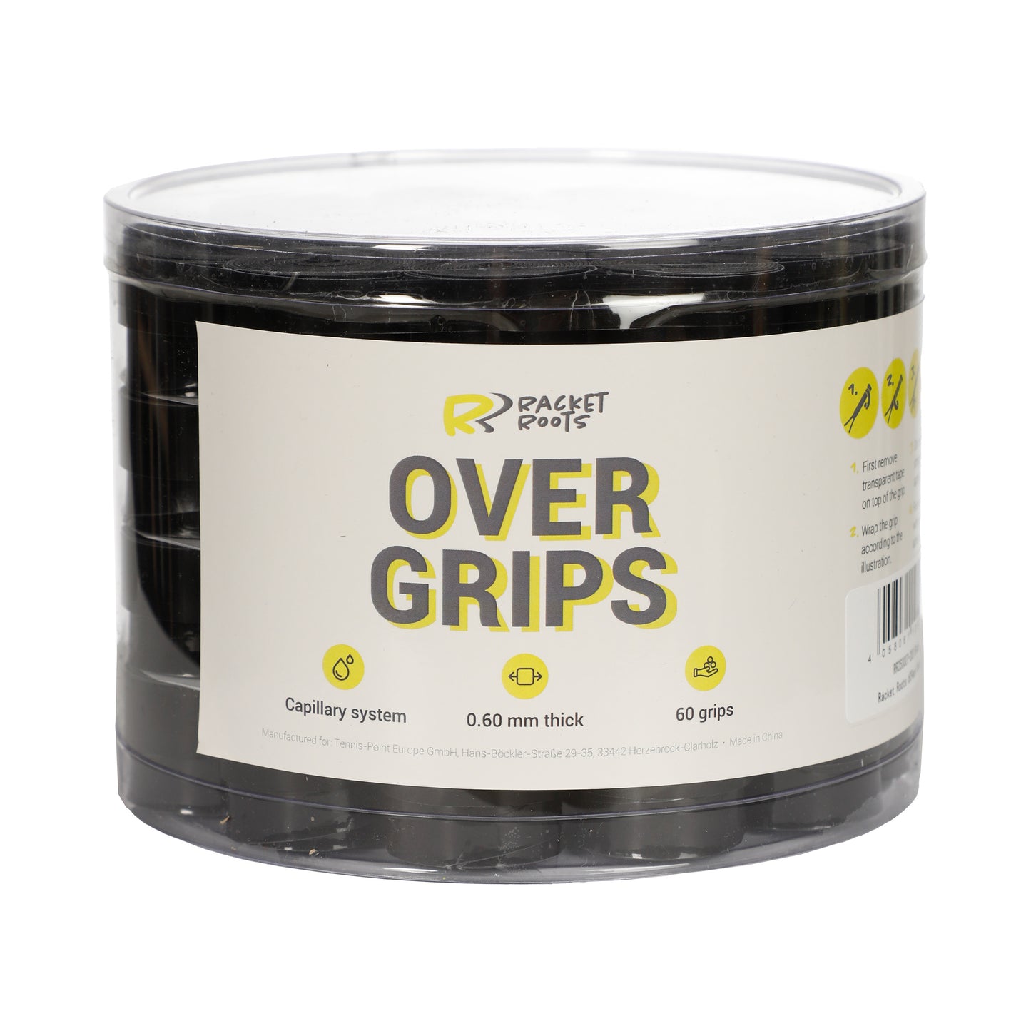 Racket Roots RR Grip Caja De 60-Negro Racket Roots RR Grip Caja De 60-Negro
