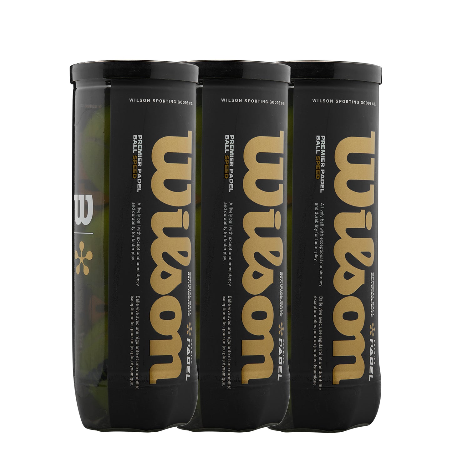 Wilson 3 botes de 3 pelotas Premier Padel Speed X3 Wilson 3 botes de 3 pelotas Premier Padel Speed X3