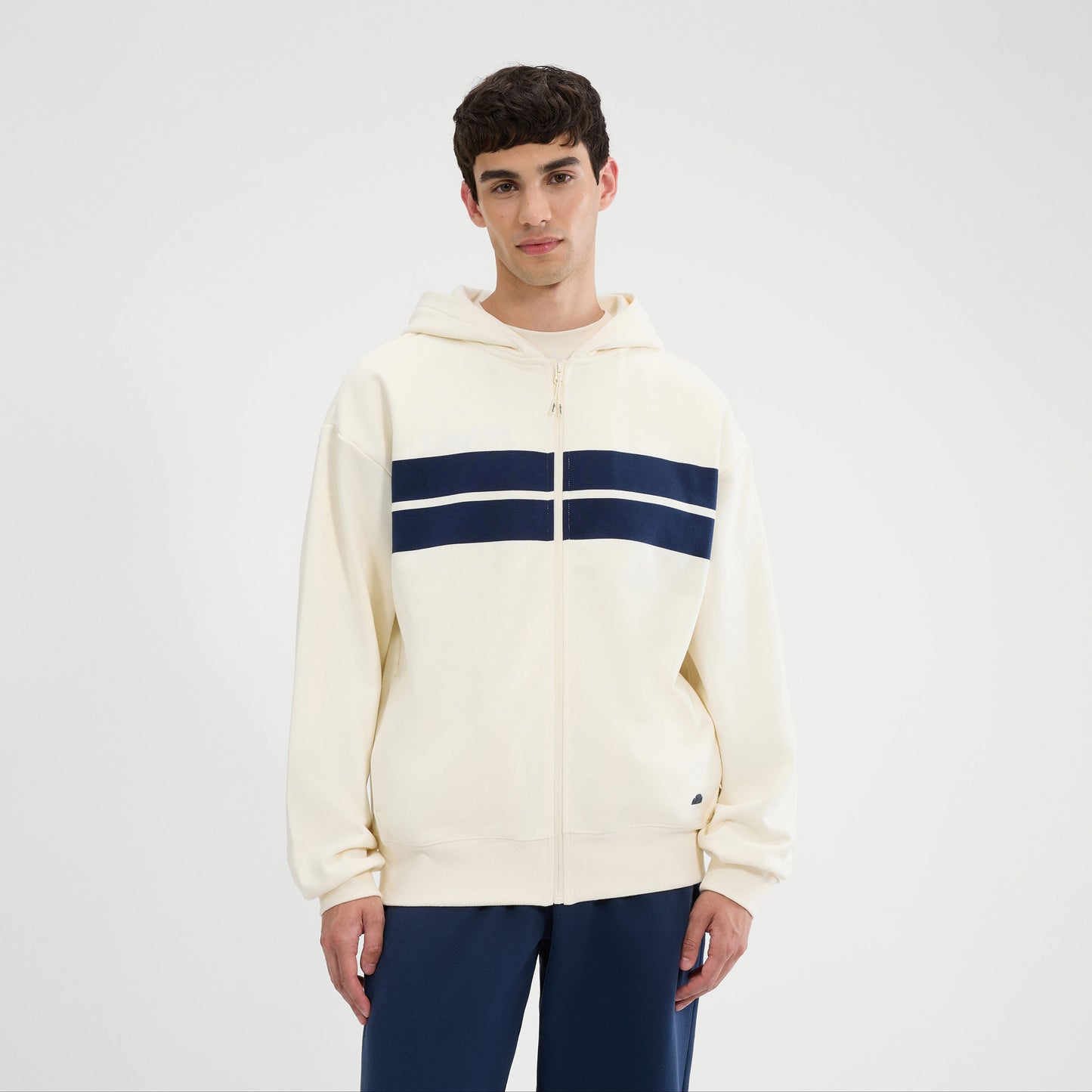 Ellesse Delenas Sudadera Con Cremallera Hombres-Crema,Azul Oscuro