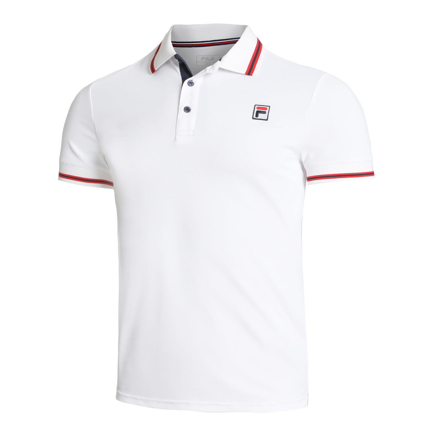 Fila Core Button Piro Polo Hombres-Blanco,Rojo