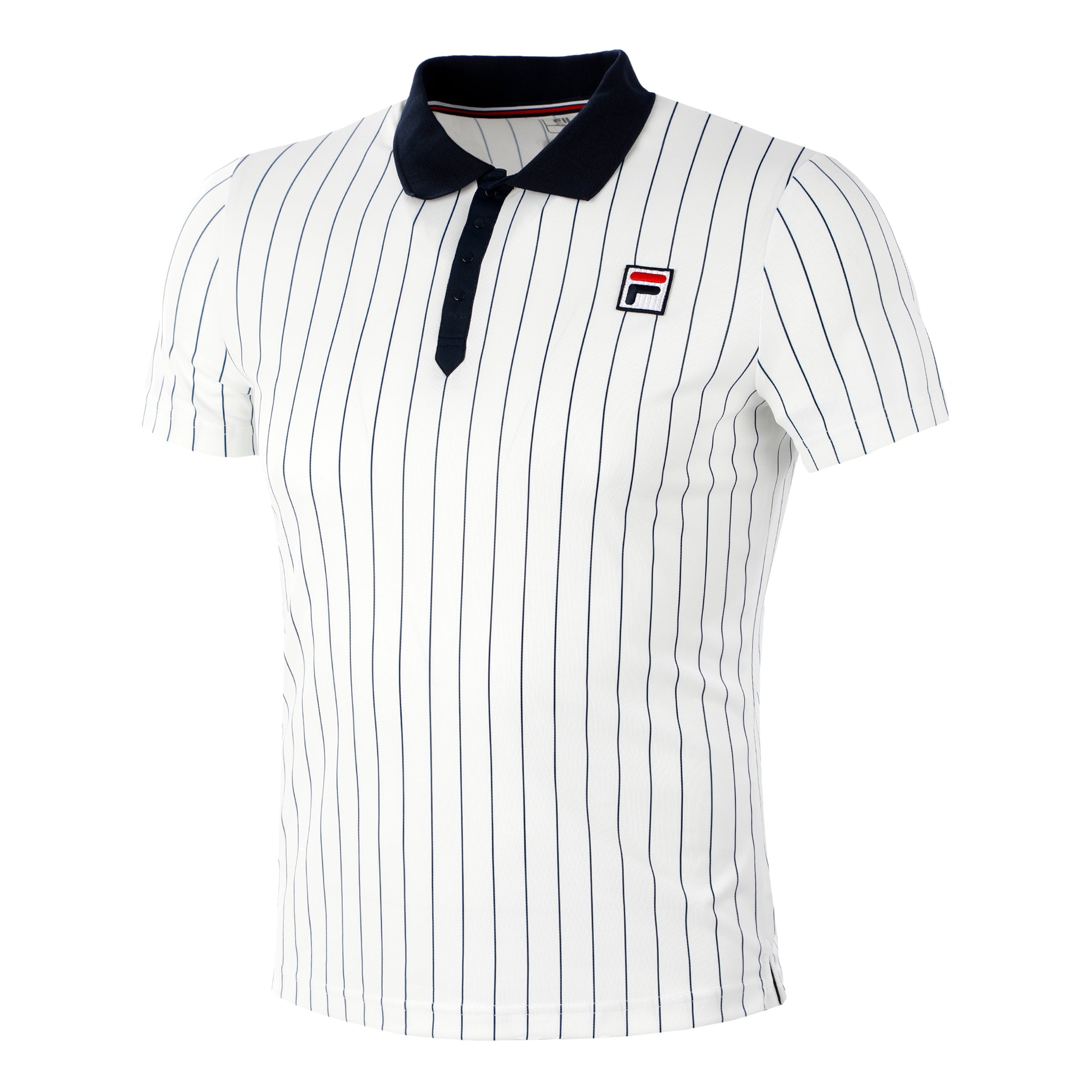 Fila Stripes Björn Polo Hombres - blanco, azul oscuro