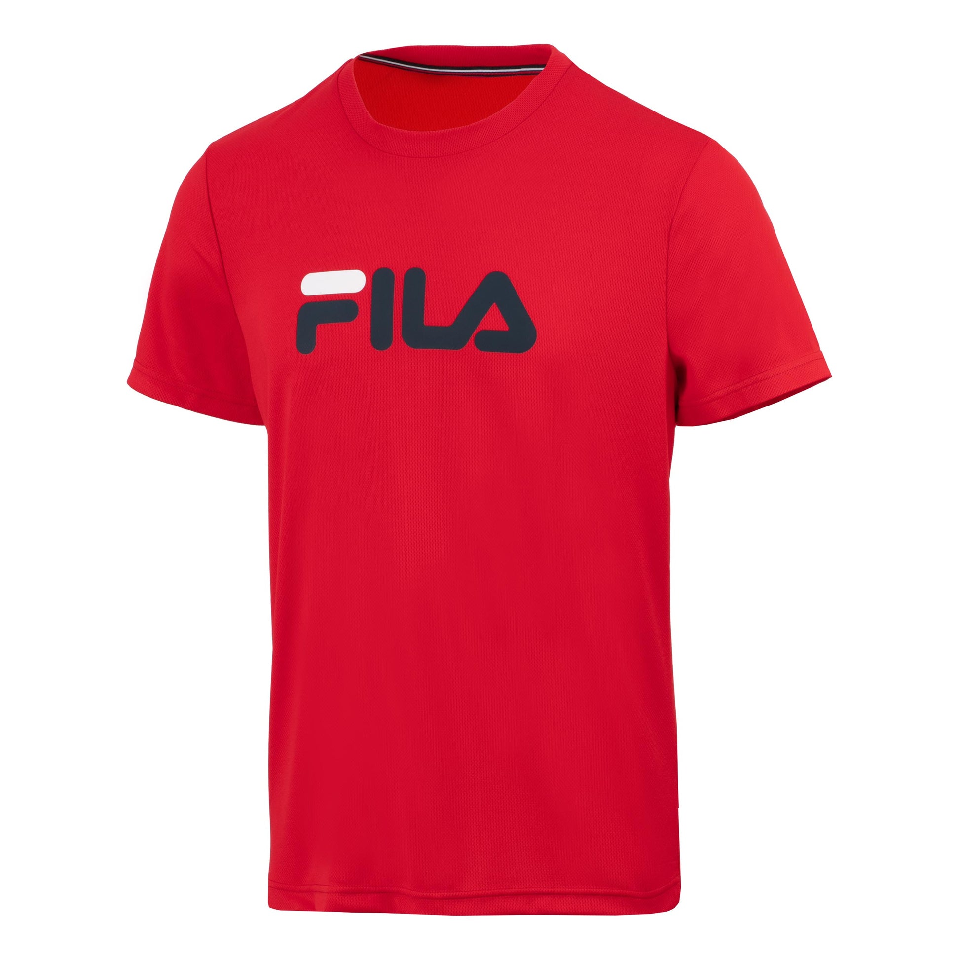 Fila Logo Camiseta De Manga Corta Hombres-Rojo,Azul Oscuro