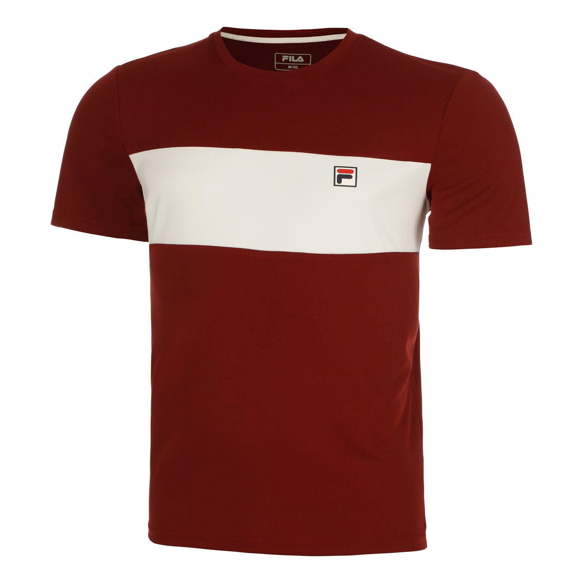 Fila Bosse Camiseta de manga corta Hombres - rojo oscuro, blanco