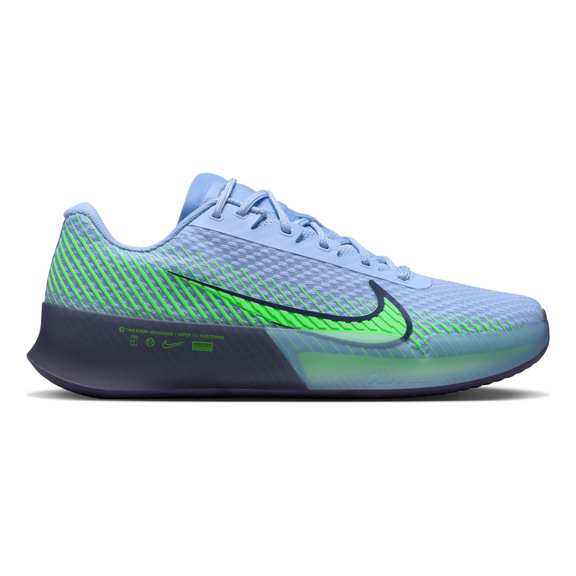 Nike Air Zoom Vapor 11 Zapatilla tierra batida Hombres - morado, verde neón
