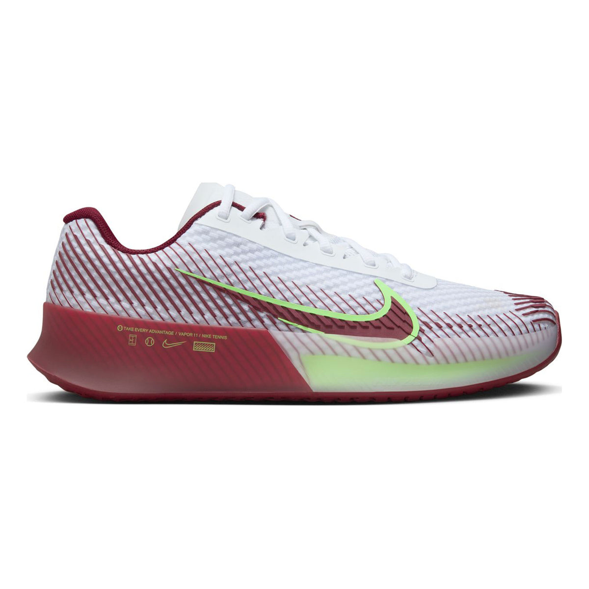Nike Air Zoom Vapor 11 Zapatilla todas las superficies Hombres - blanco, rojo oscuro