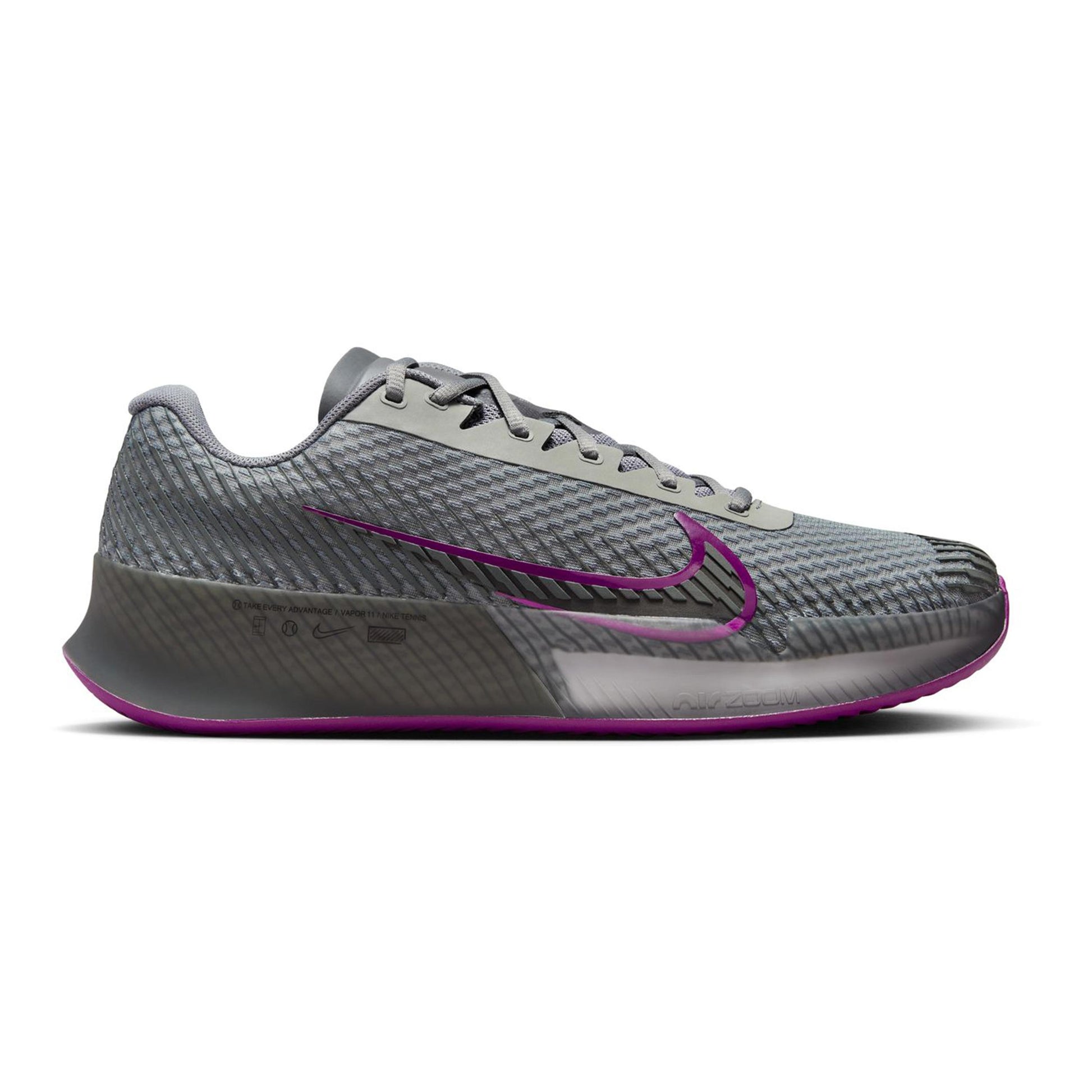 Nike Air Zoom Vapor 11 Zapatilla Tierra Batida Hombres-Gris,Berry