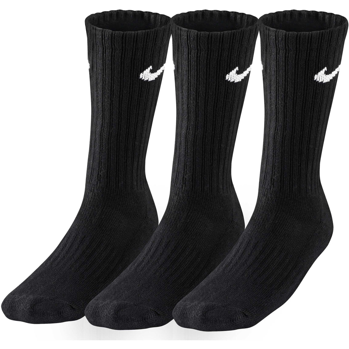 Nike Value Cotton Crew Calcetines de tenis Pack de 3 Unisex - negro, blanco