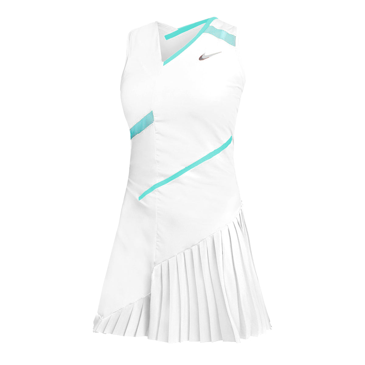 Nike Court Dri-Fit Vestido Mujeres - blanco, turquesa