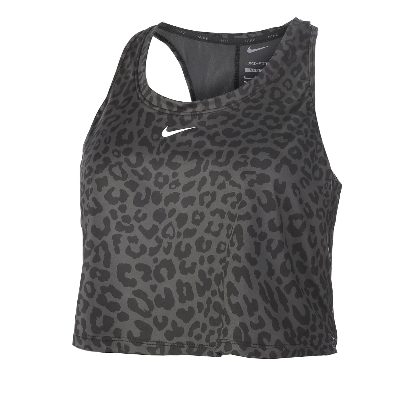 Nike Dri-Fit One Slim Leopard Camiseta de tirantes Mujeres - gris, negro