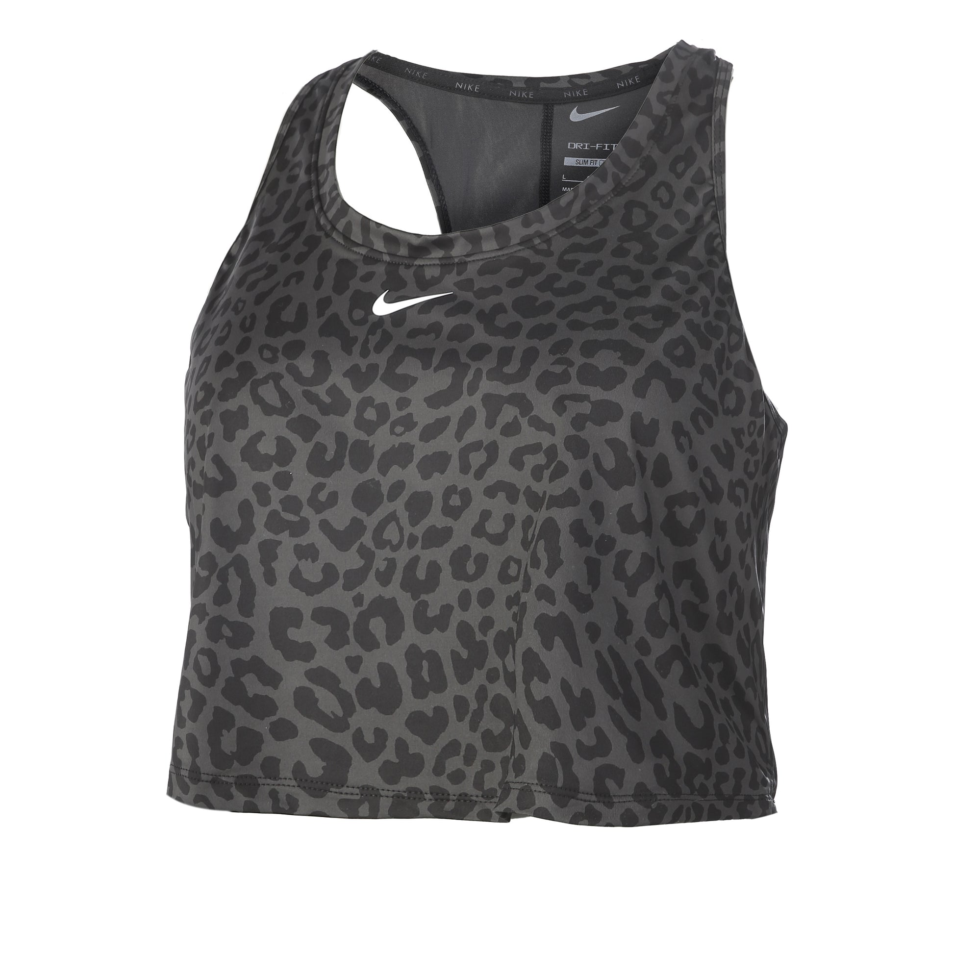 Nike Dri-Fit One Slim Leopard Camiseta de tirantes Mujeres - gris, negro