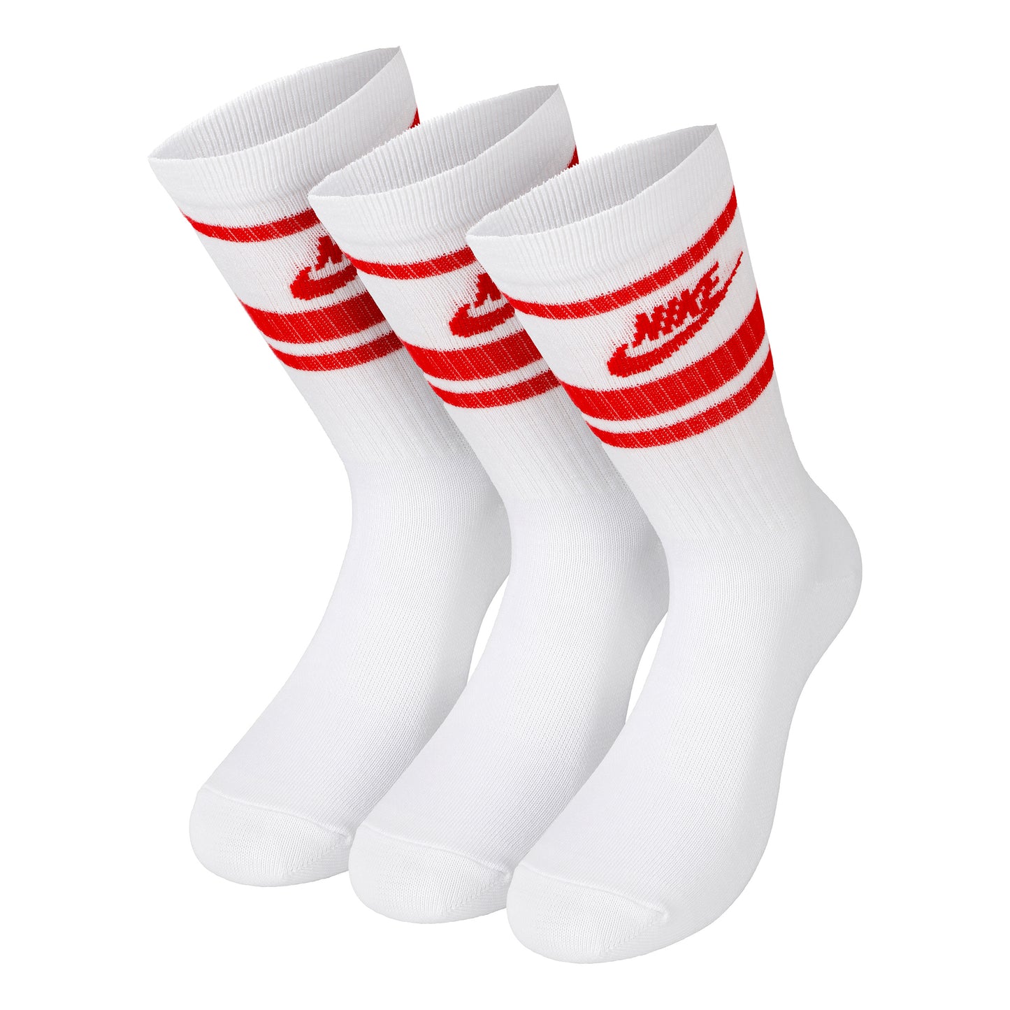 Nike Sportswear Everyday Essential Calcetines De Tenis Pack De 3-Blanco,Rojo