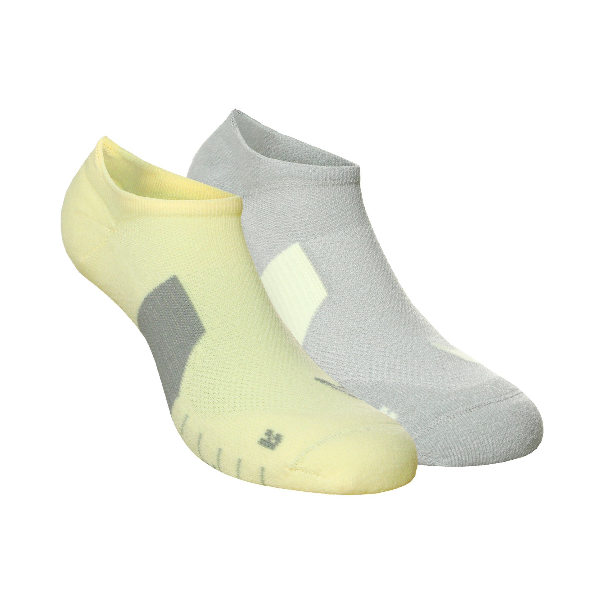 Nike Dri-Fit Multiplier No-Show Socks Calcetines para correr Pack de 2 Unisex - gris, amarillo