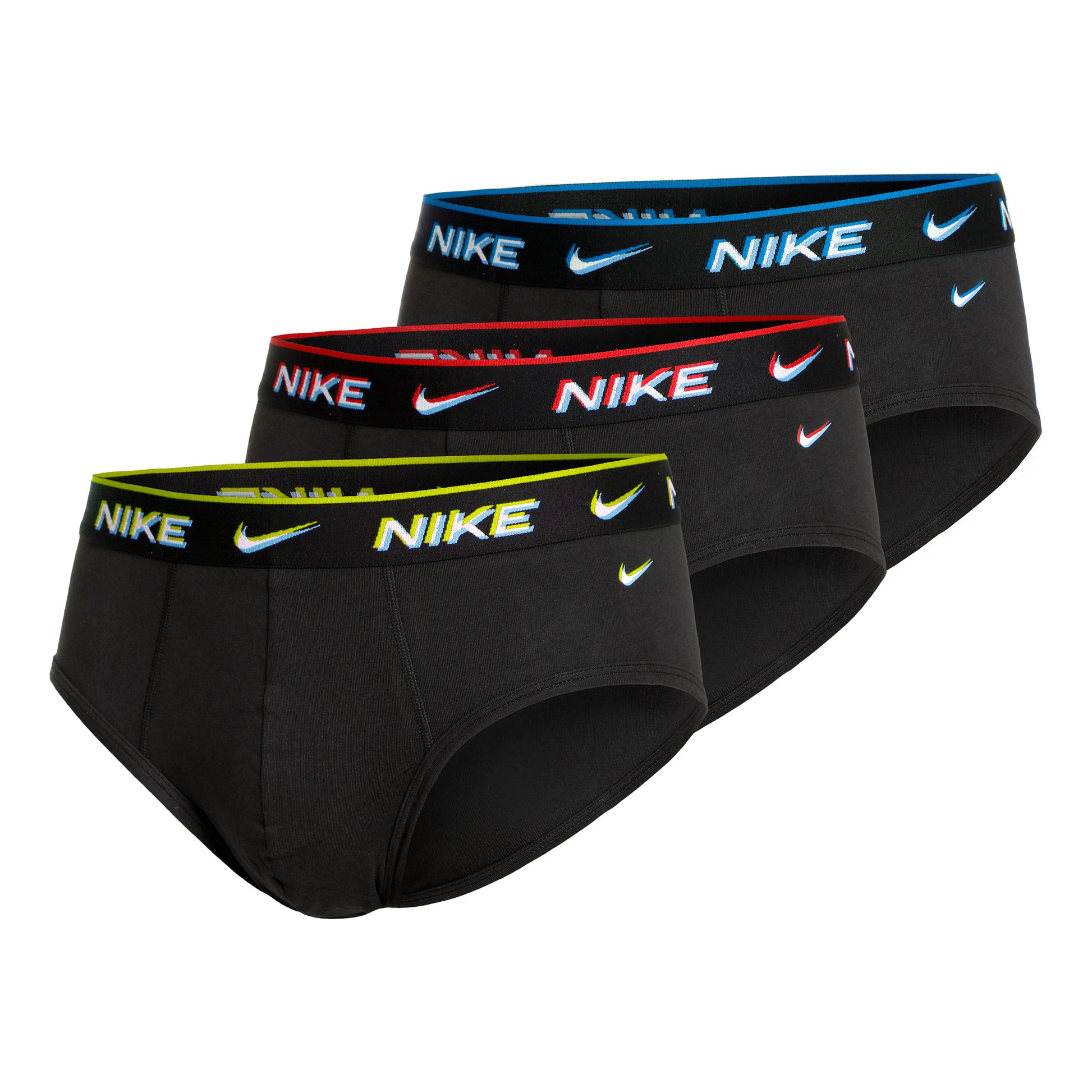 Nike Everyday Cotton Stretch Brief Calzoncillos slip Pack de 3 Hombres - negro, multicolor