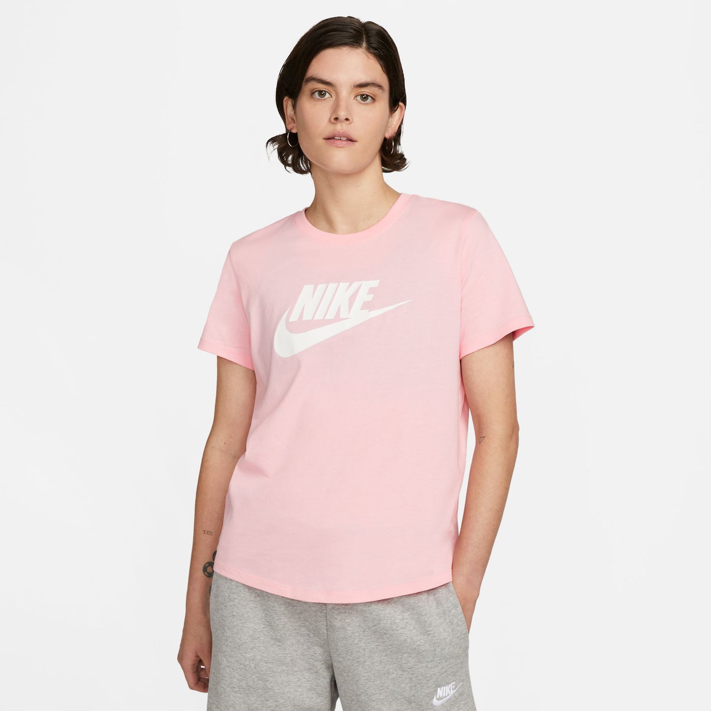 Nike New Sportswear Essential Icon Futura Camiseta de manga corta Mujeres - rosa, blanco