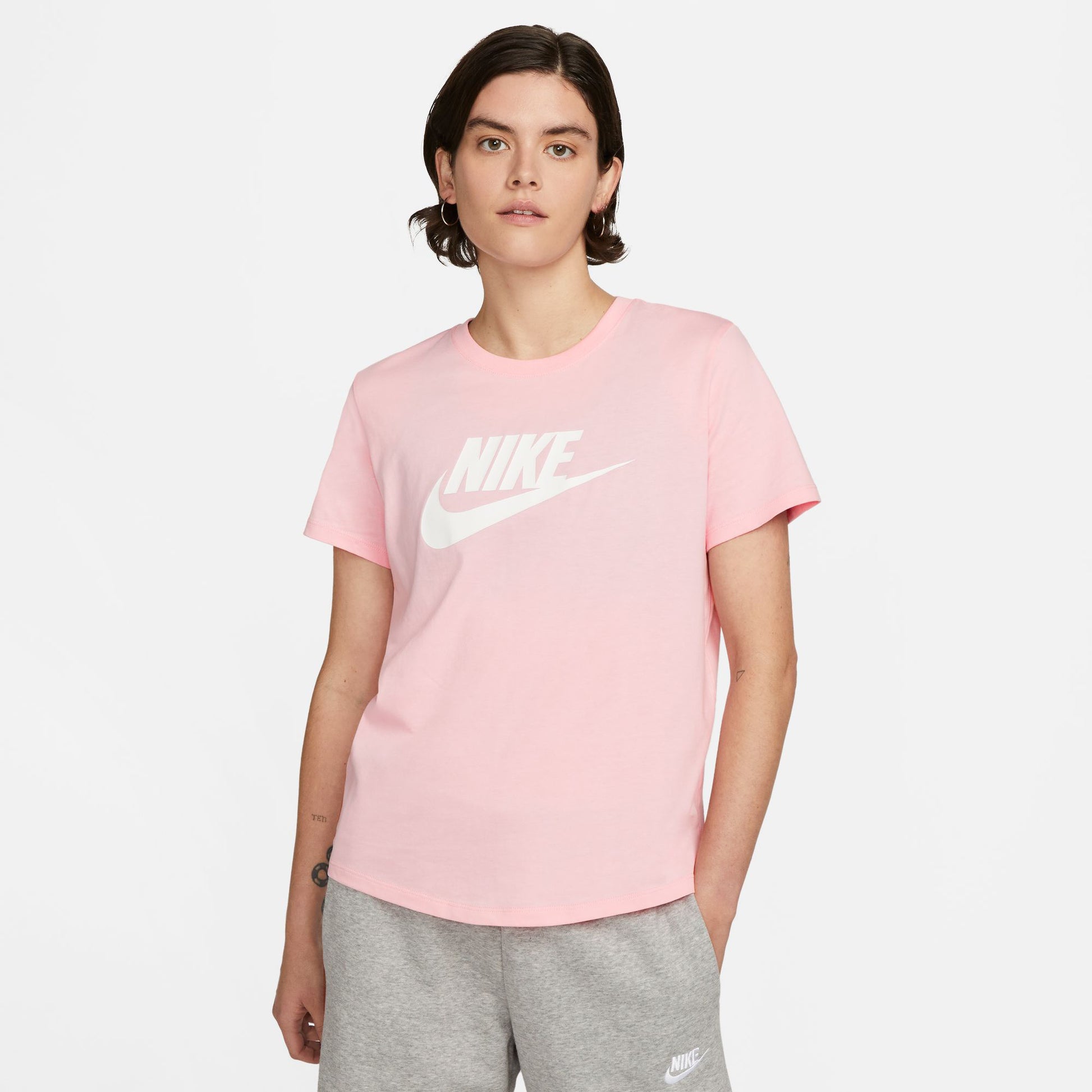 Nike New Sportswear Essential Icon Futura Camiseta de manga corta Mujeres - rosa, blanco