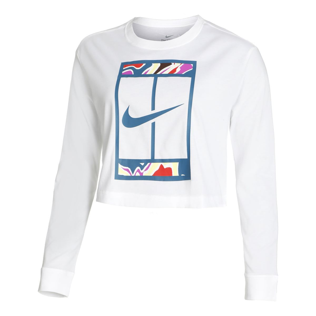 Nike Dri-Fit Court Slam Cropped Camiseta de manga larga Mujeres - blanco, multicolor