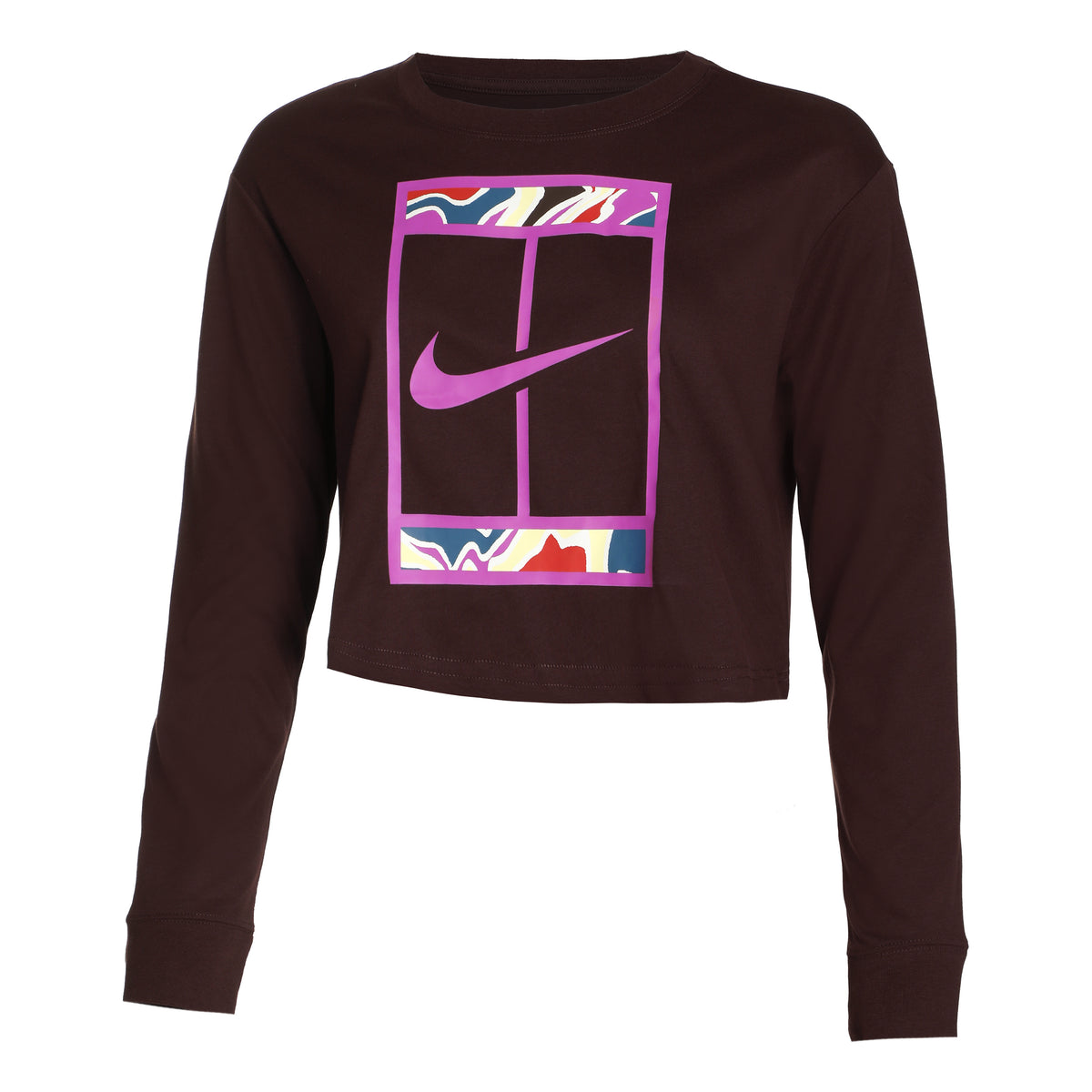Nike Dri-Fit Court Slam Cropped Camiseta de manga larga Mujeres - marrón,