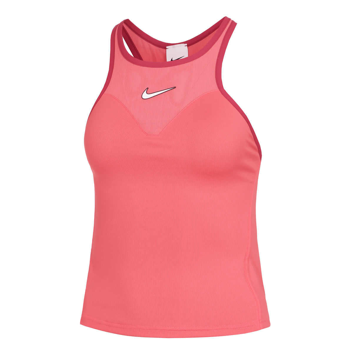 Nike Dri-Fit Court Slam Solid Camiseta De Tirantes Mujeres-Coral,Rojo Oscuro